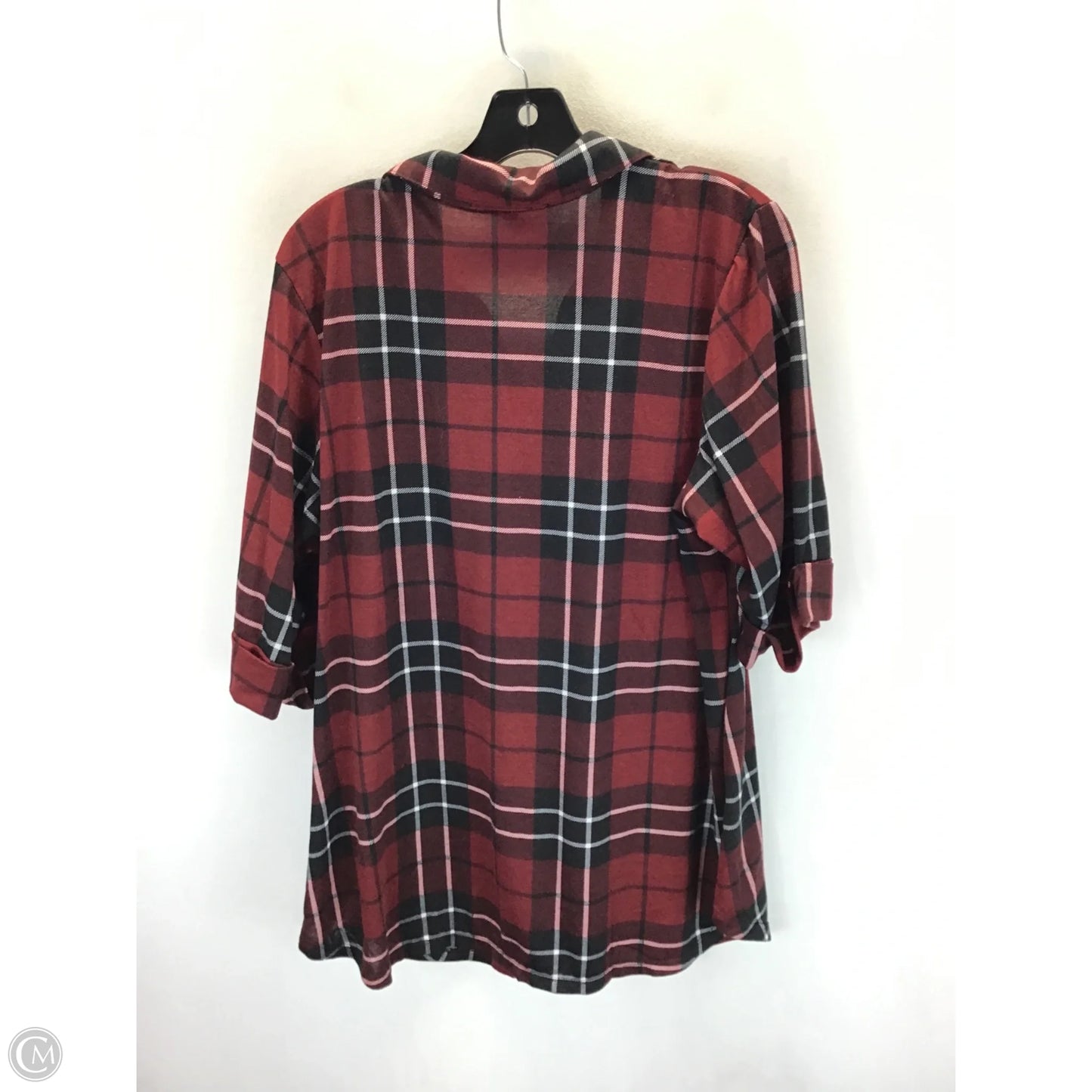 Top Short Sleeve By Clothes Mentor In Plaid Pattern, Size: 2x