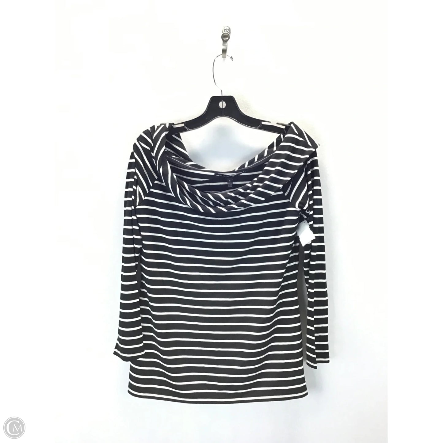 Top Long Sleeve By White House Black Market In Striped Pattern, Size: M