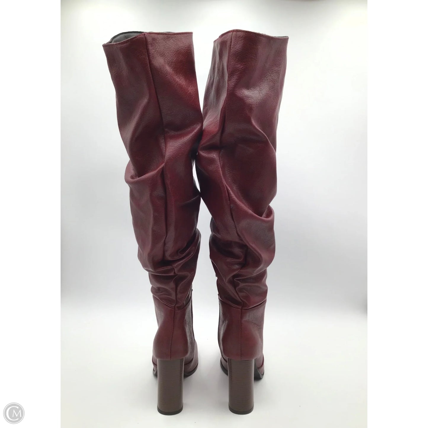 Boots Knee Heels By Clothes Mentor In Red, Size: 11.5