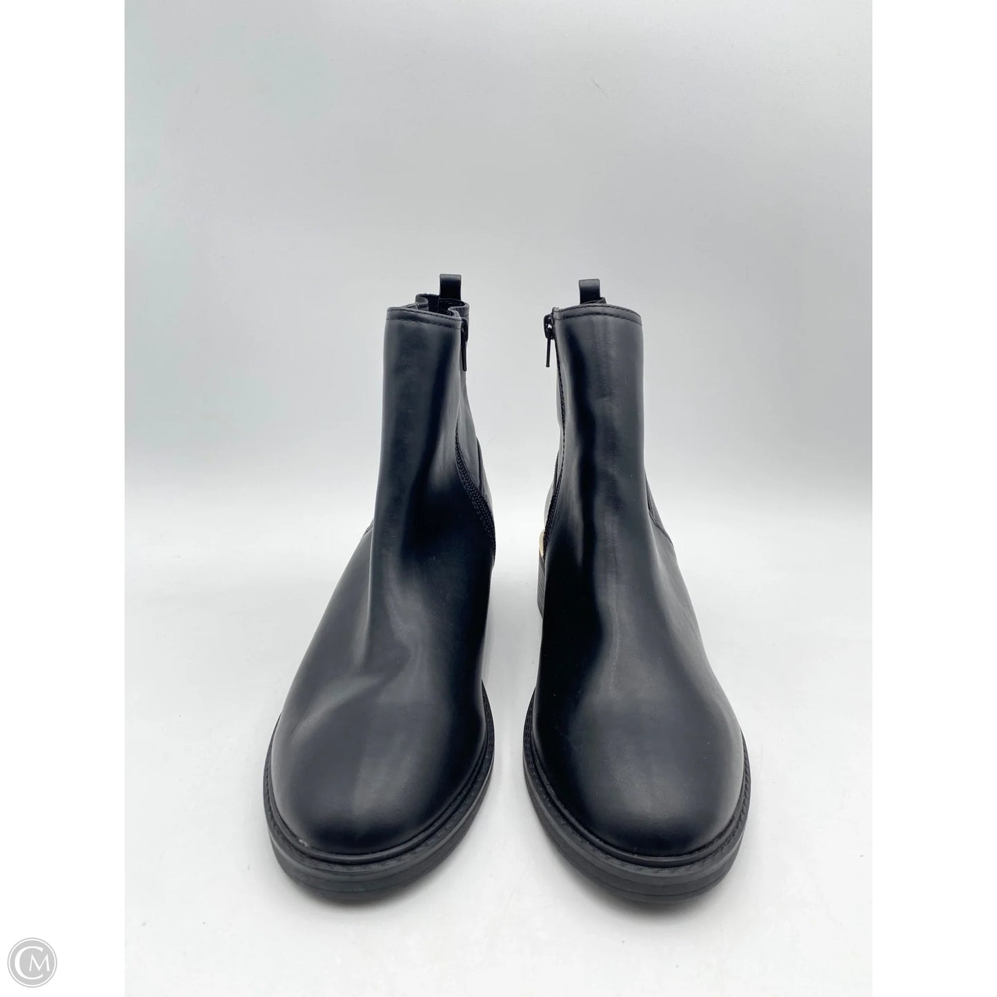 Boots Ankle Flats By Clothes Mentor In Black, Size: 10
