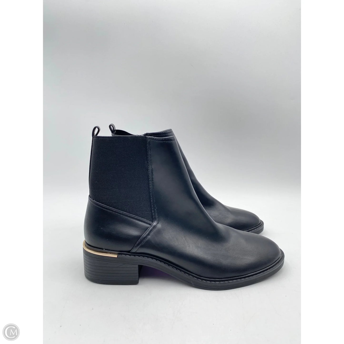 Boots Ankle Flats By Clothes Mentor In Black, Size: 10