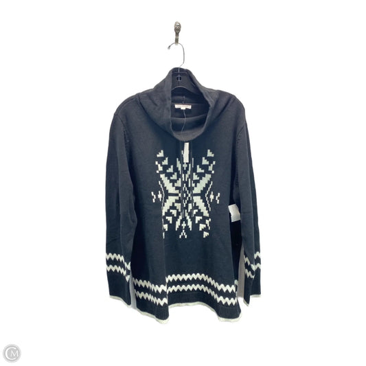 Sweater By Talbots In Black & White, Size: Xl