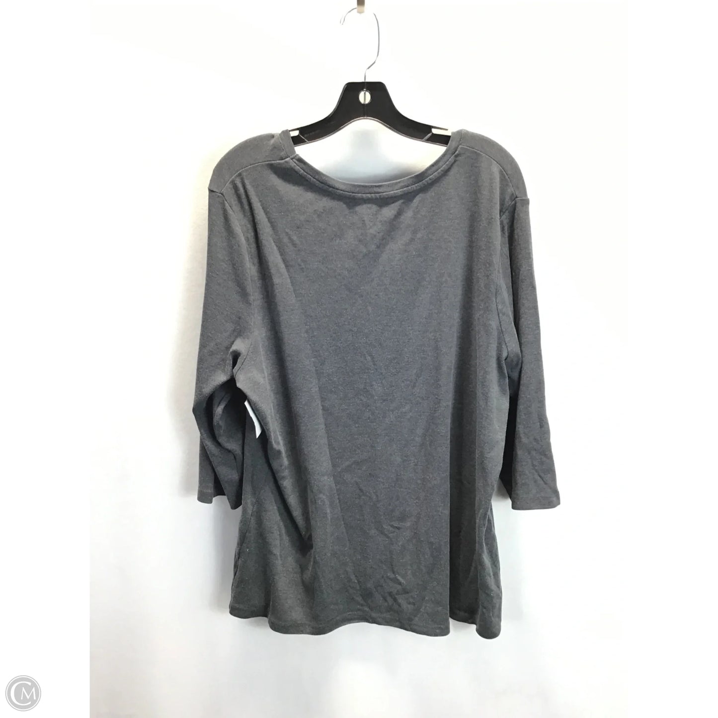 Top Long Sleeve Basic By St Johns Bay In Grey, Size: 2x
