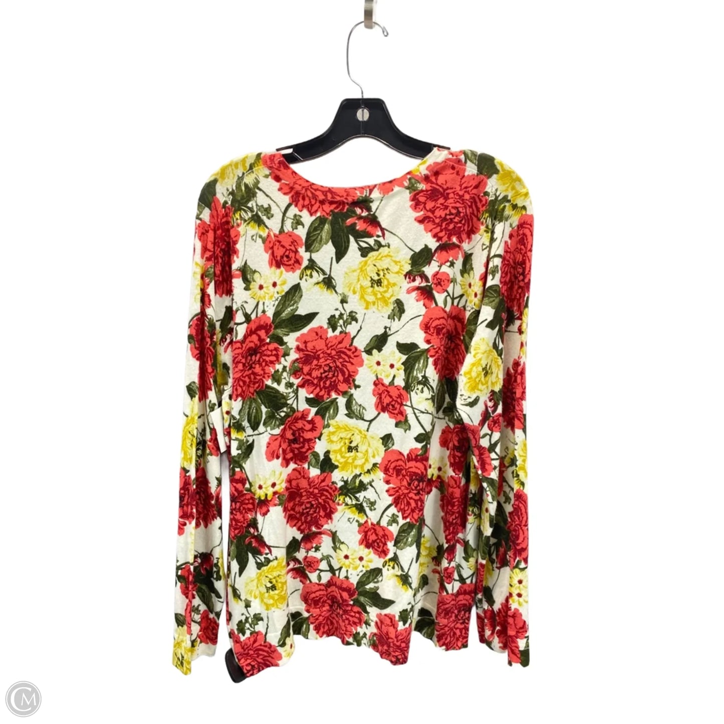 Top Long Sleeve By Charter Club In Floral Print, Size: Xl