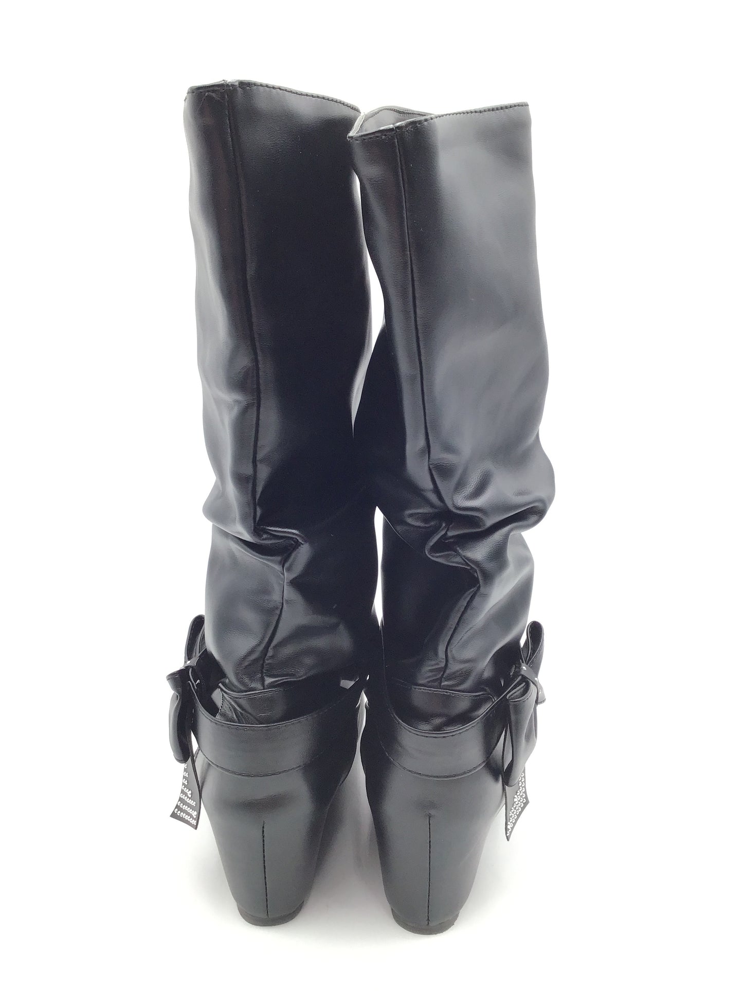 Boots Knee Flats By Clothes Mentor In Black, Size: 9.5