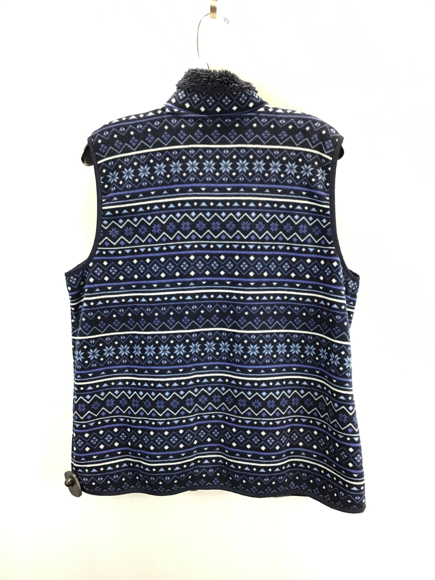 Vest Faux Fur & Sherpa By Karen Scott In Blue, Size: L