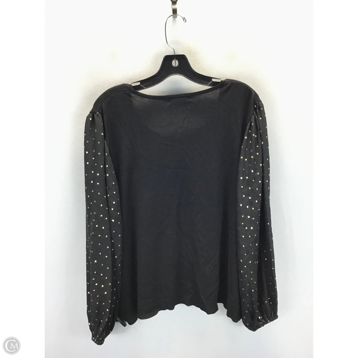 Top Long Sleeve By 89th And Madison In Black & Gold, Size: 1x