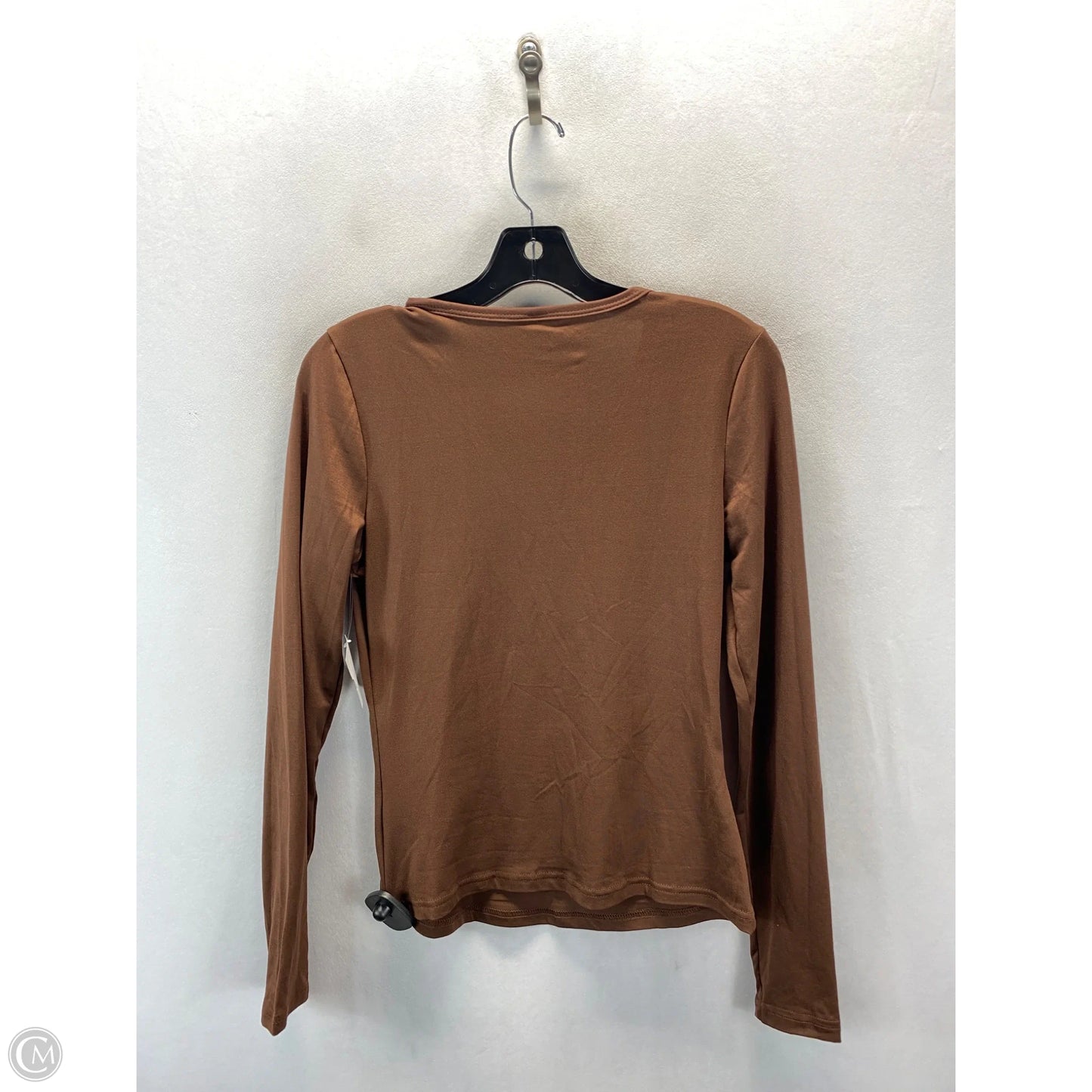 Top Long Sleeve Basic By Shein In Brown, Size: S