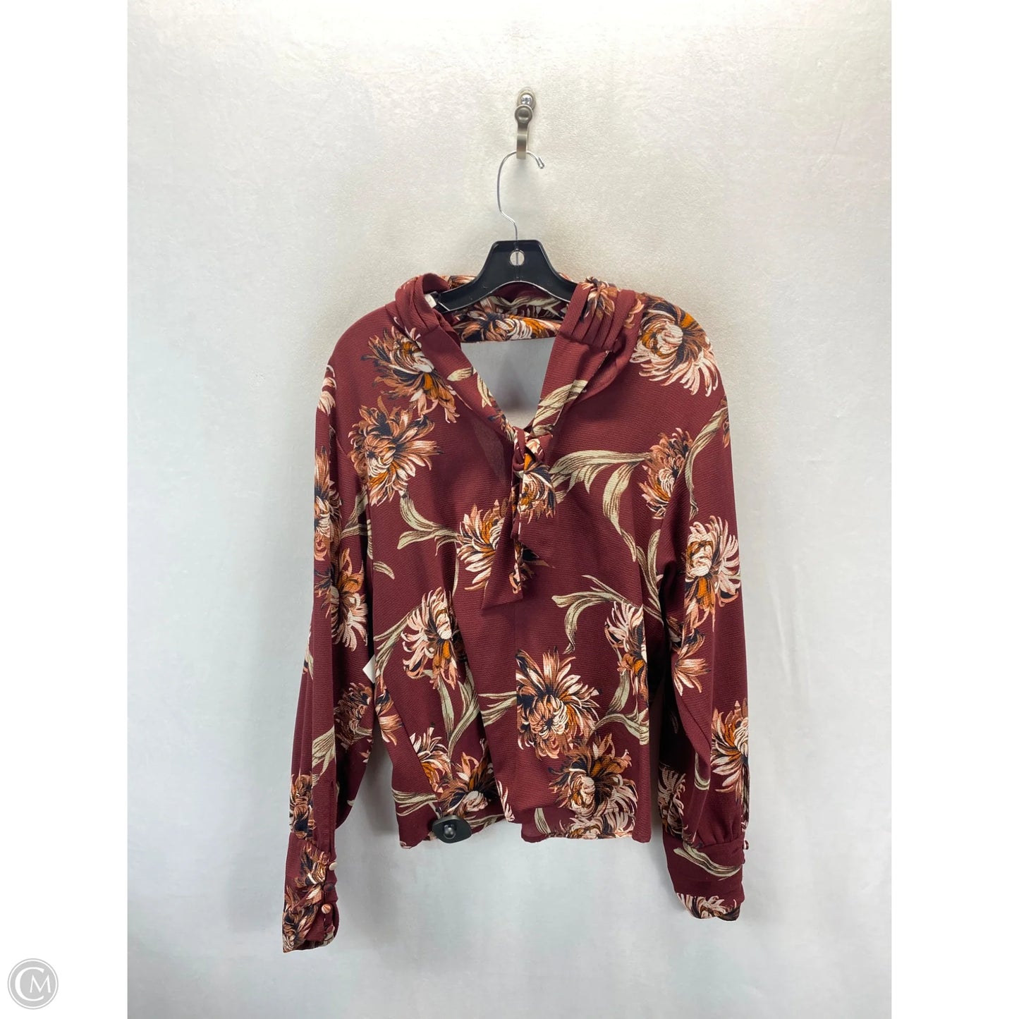 Blouse Long Sleeve By Leith In Floral Print, Size: L