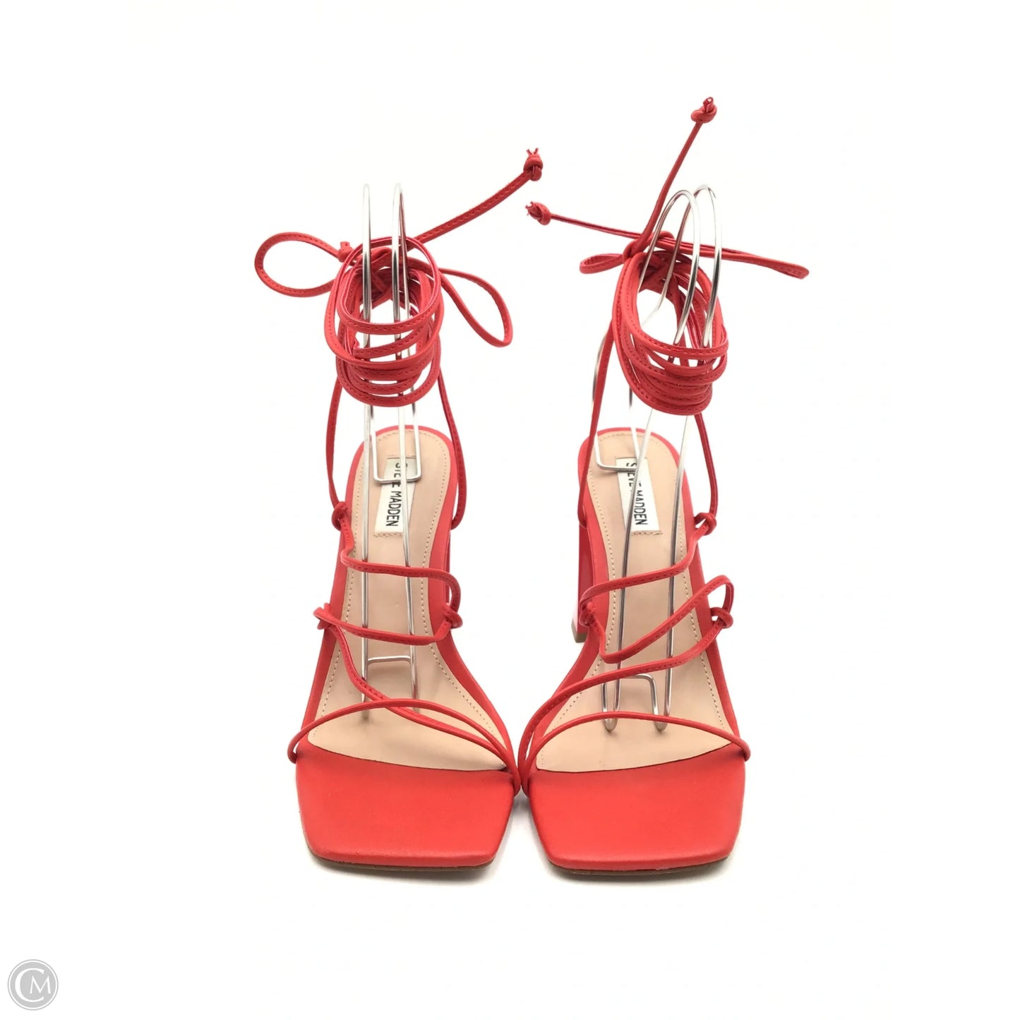 Sandals Heels Block By Steve Madden In Red, Size: 9.5