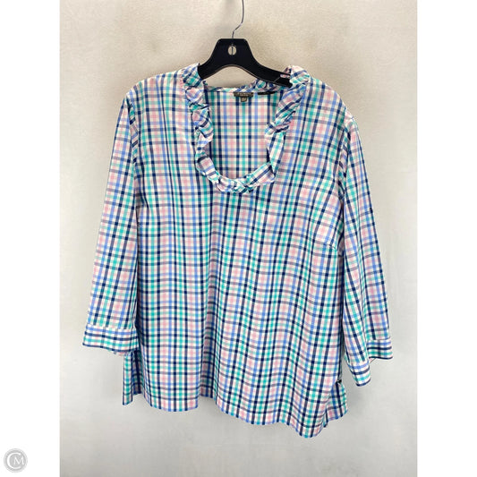 Blouse 3/4 Sleeve By Talbots In Multi-colored, Size: 1x