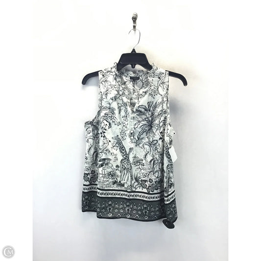 Top Sleeveless By Talbots In Black & White, Size: Mp