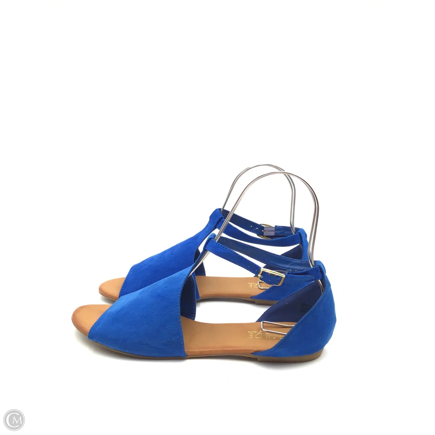 Sandals Flats By Rouge In Blue & Tan, Size: 10