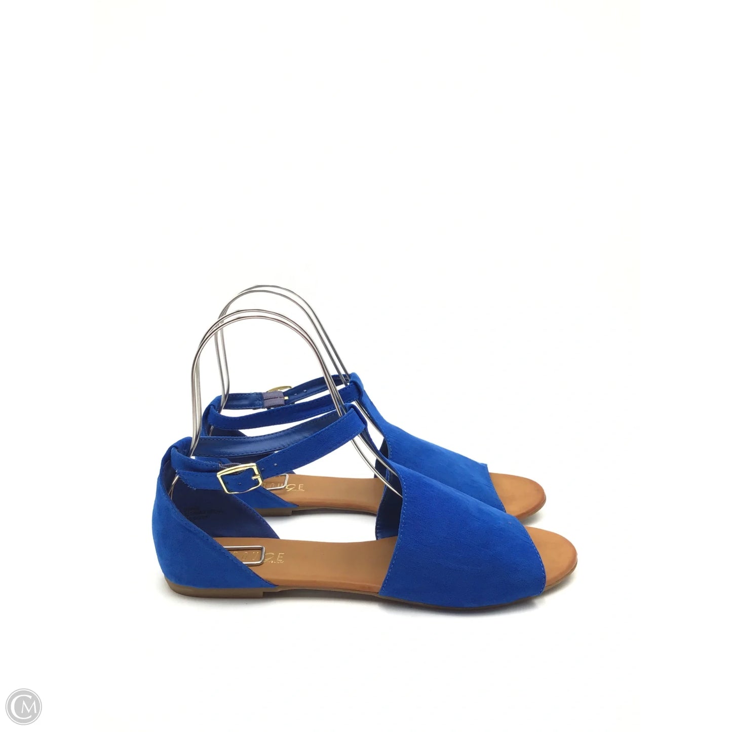 Sandals Flats By Rouge In Blue & Tan, Size: 10