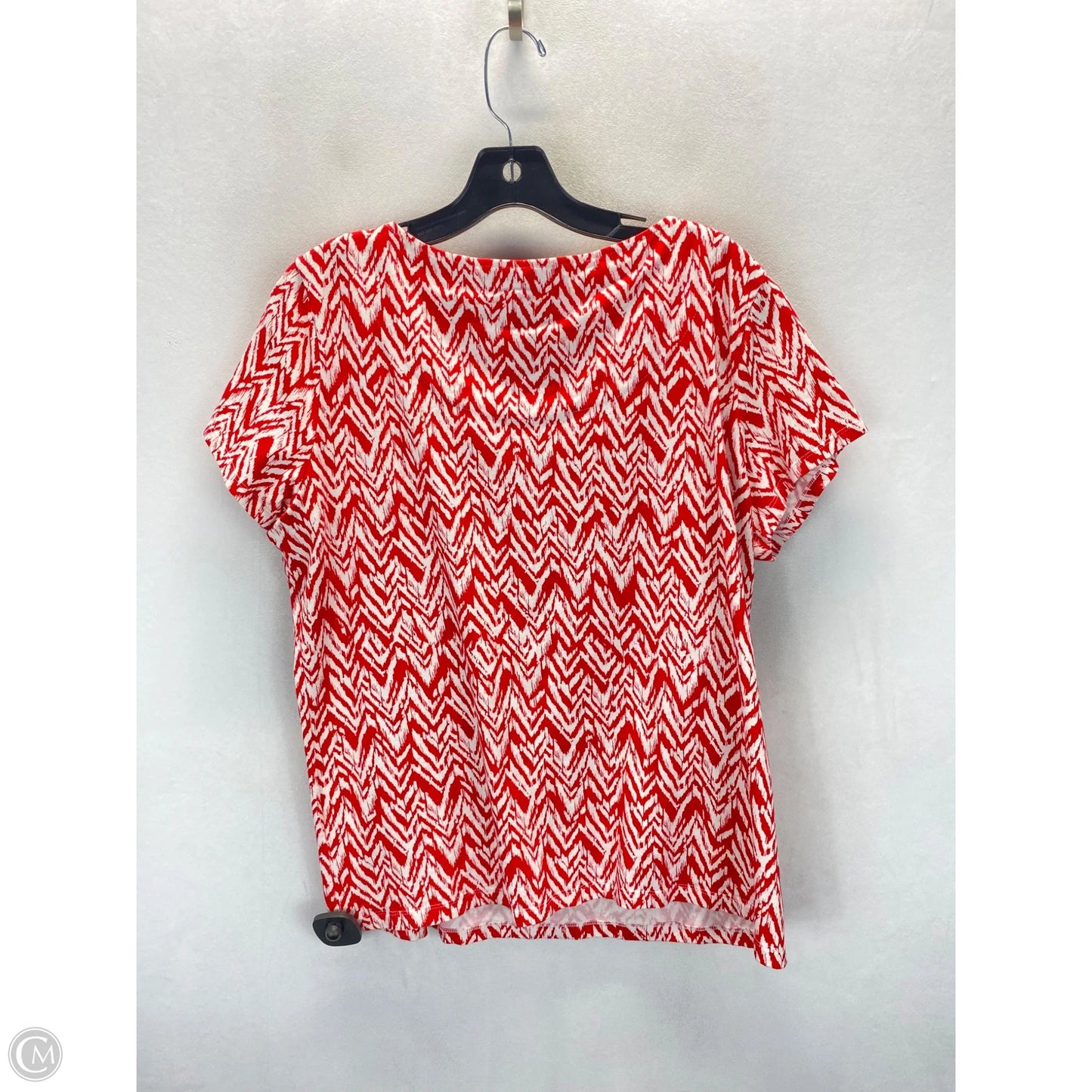 Top Short Sleeve By Ruby Rd In Red & White, Size: L