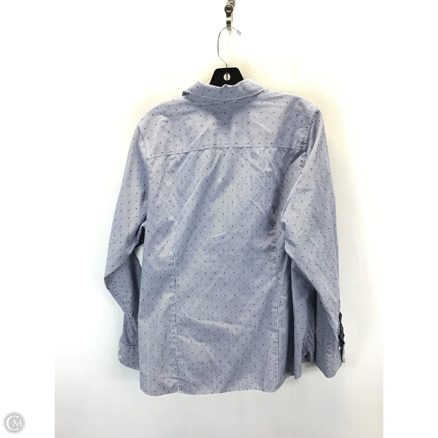 Top Long Sleeve By Lands End In Striped Pattern, Size: 1x
