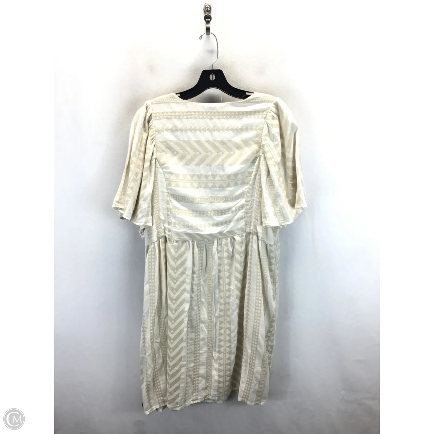 Dress Casual Midi By Old Navy In Cream & Tan, Size: L