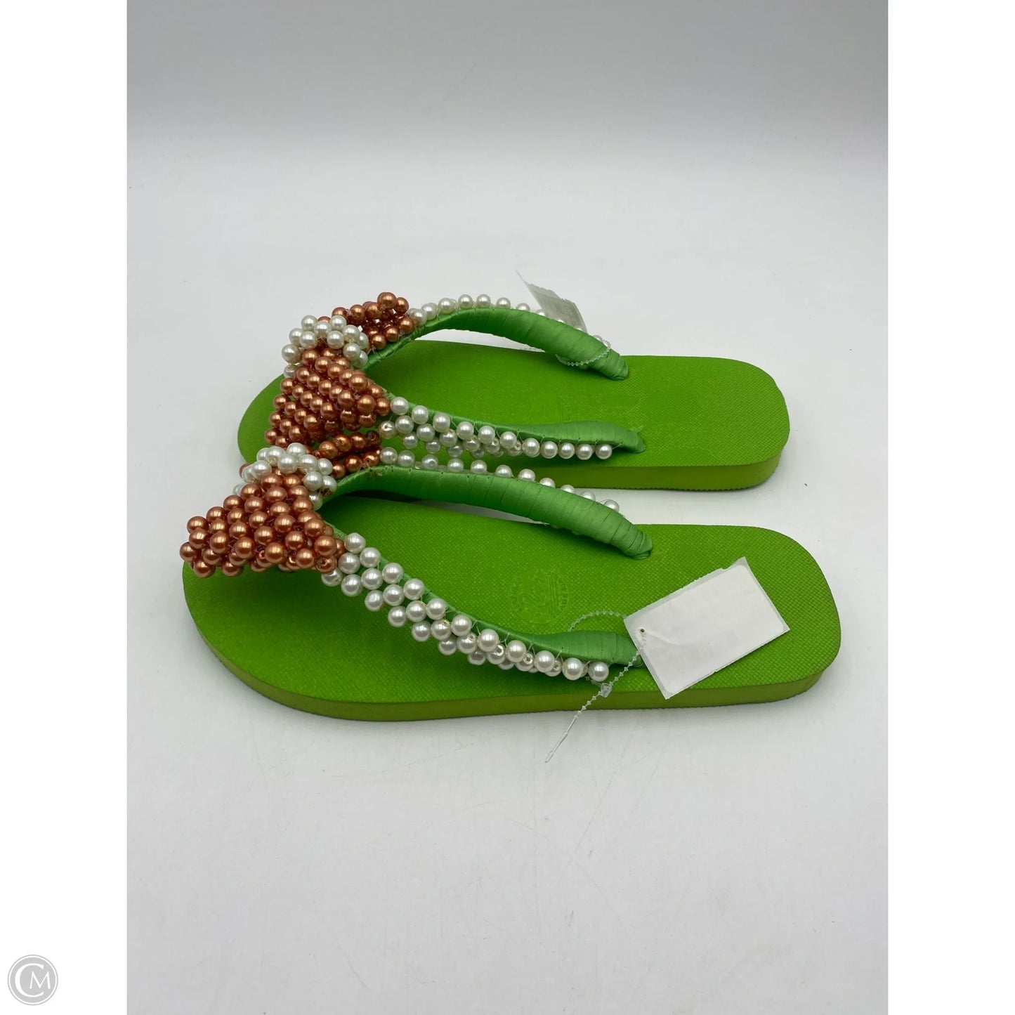 Sandals Flats By Clothes Mentor In Gold & Green, Size: 11