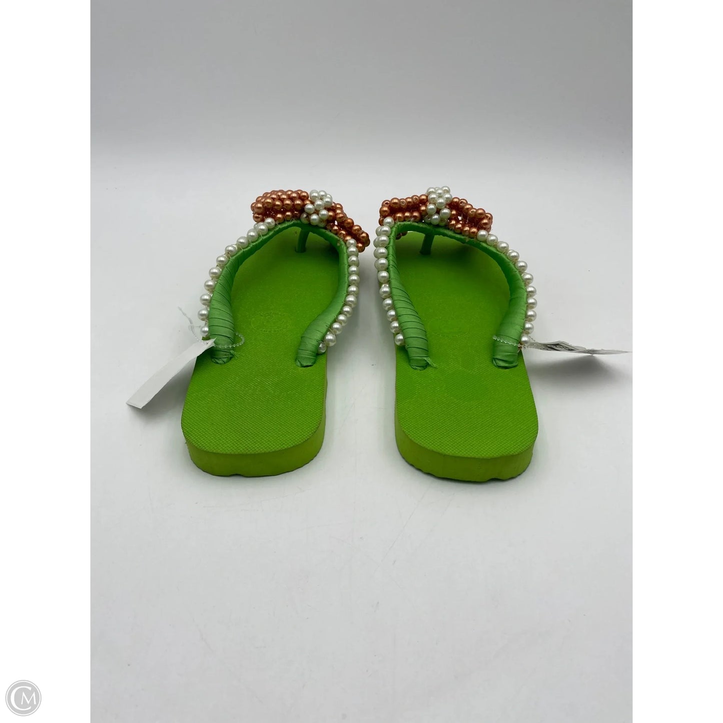 Sandals Flats By Clothes Mentor In Gold & Green, Size: 11