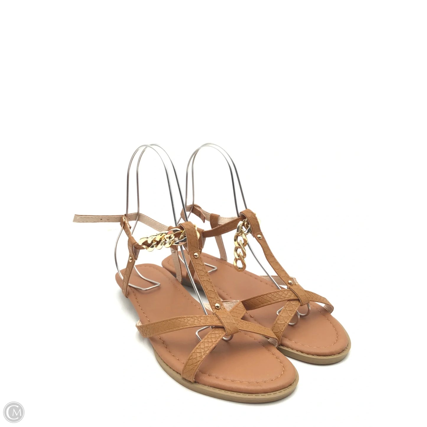 Sandals Flats By Clothes Mentor In Tan, Size: 10