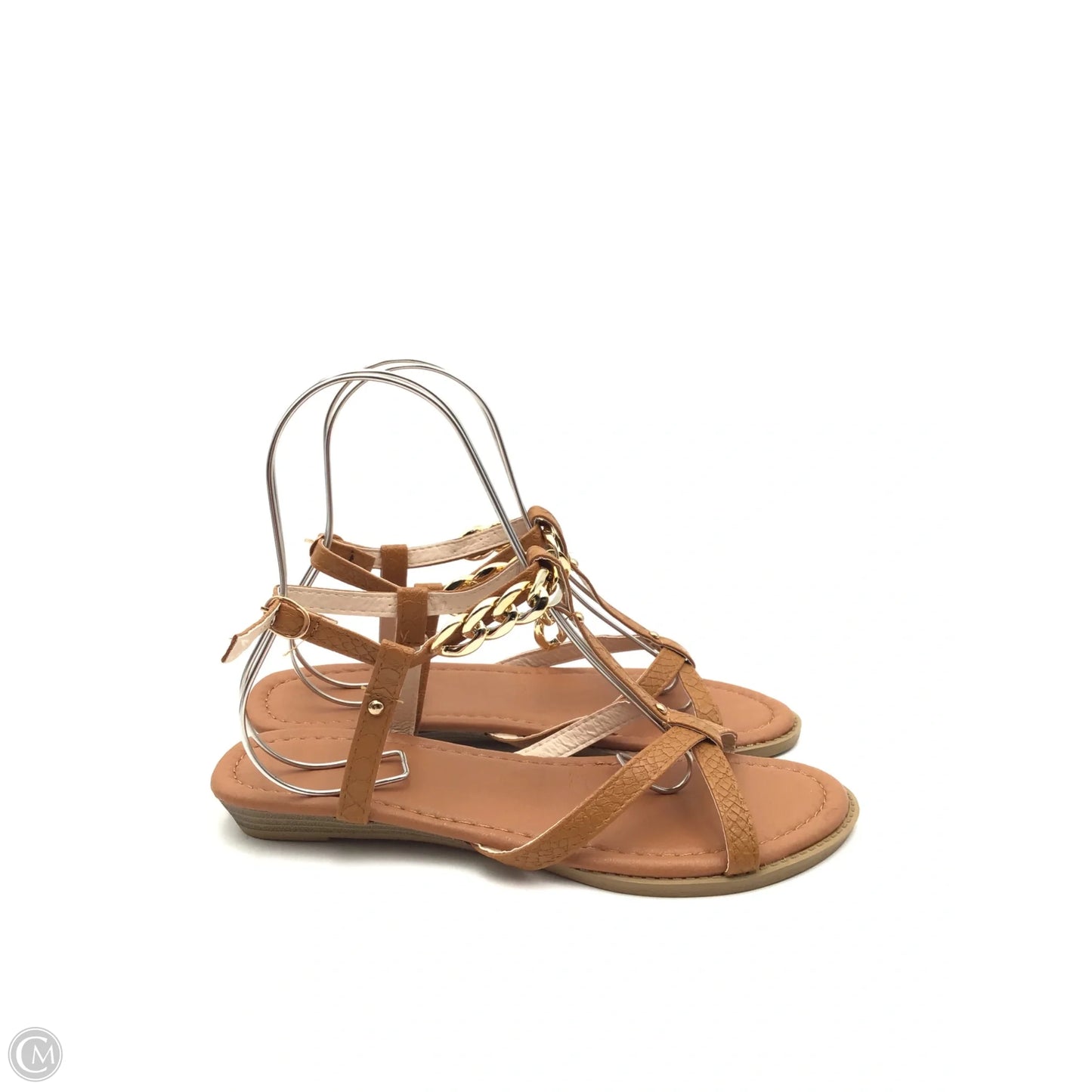 Sandals Flats By Clothes Mentor In Tan, Size: 10