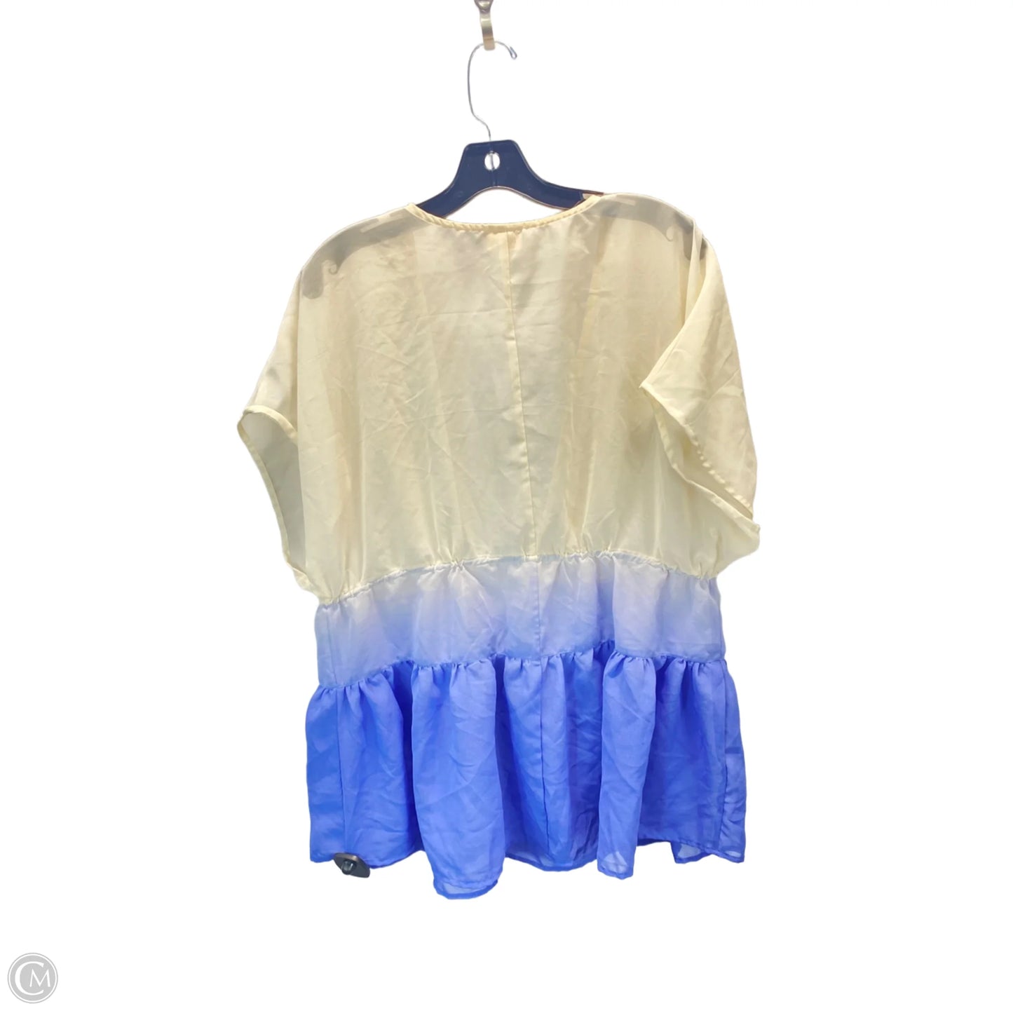 Swimwear Cover-up By Clothes Mentor In Blue & Cream, Size: M