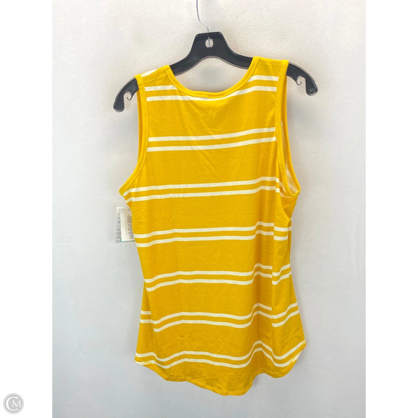 Tank Top By Lularoe In White & Yellow, Size: 2x