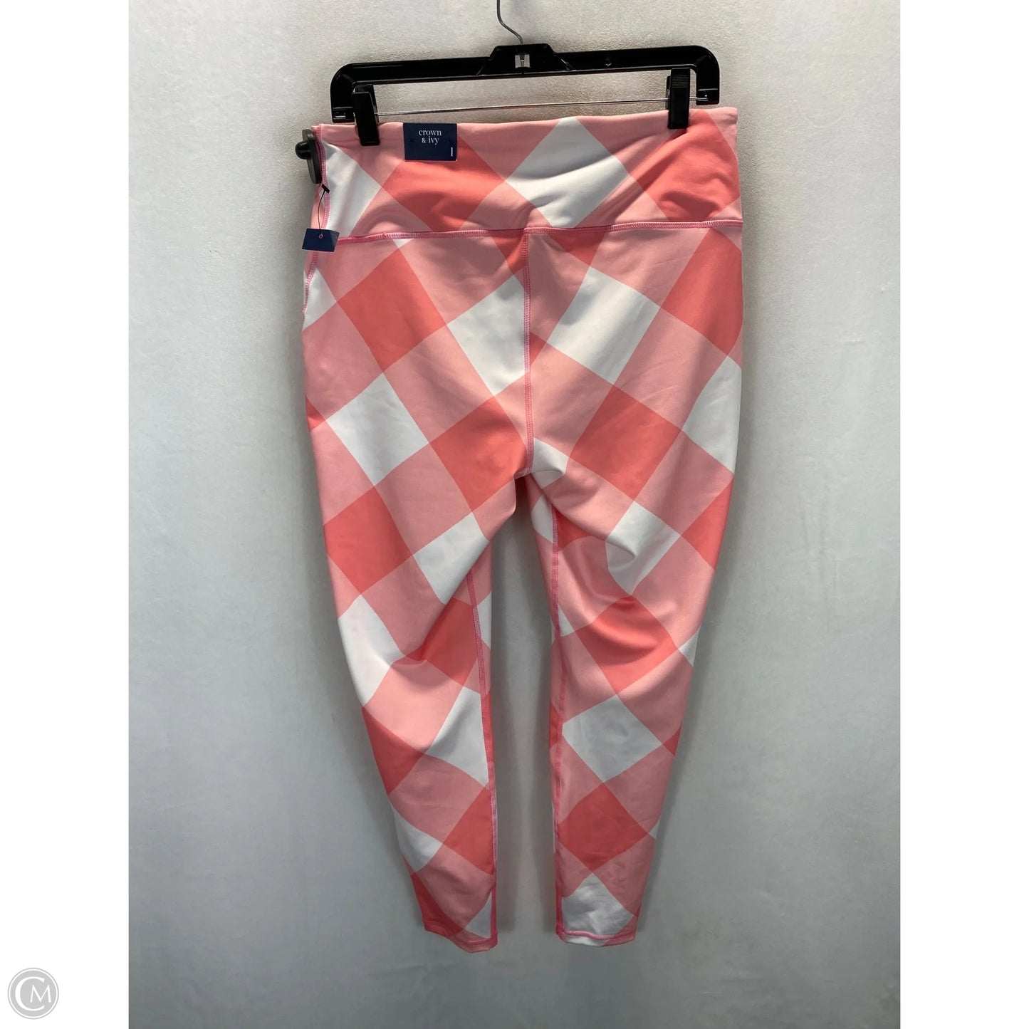 Athletic Leggings By Crown And Ivy In Pink & White, Size: 12
