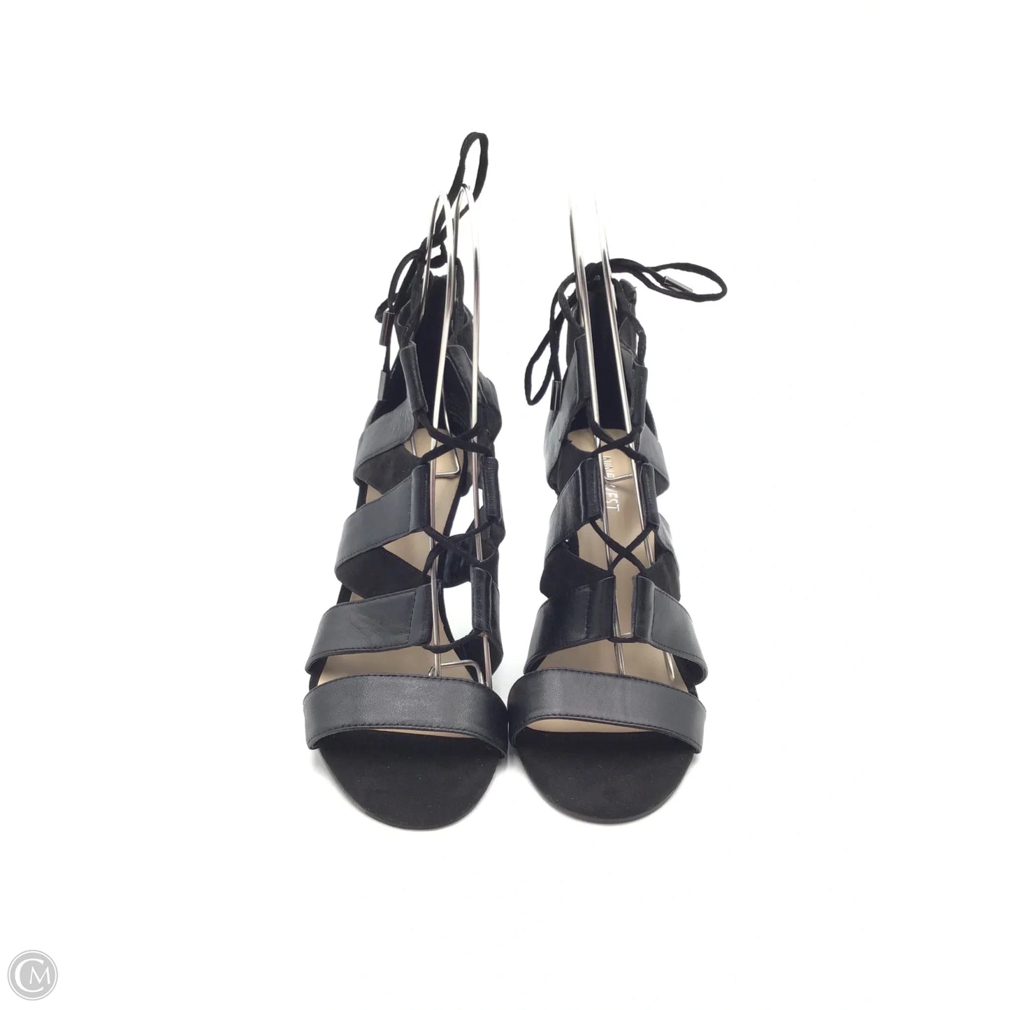 Sandals Heels Stiletto By Nine West In Black, Size: 8.5
