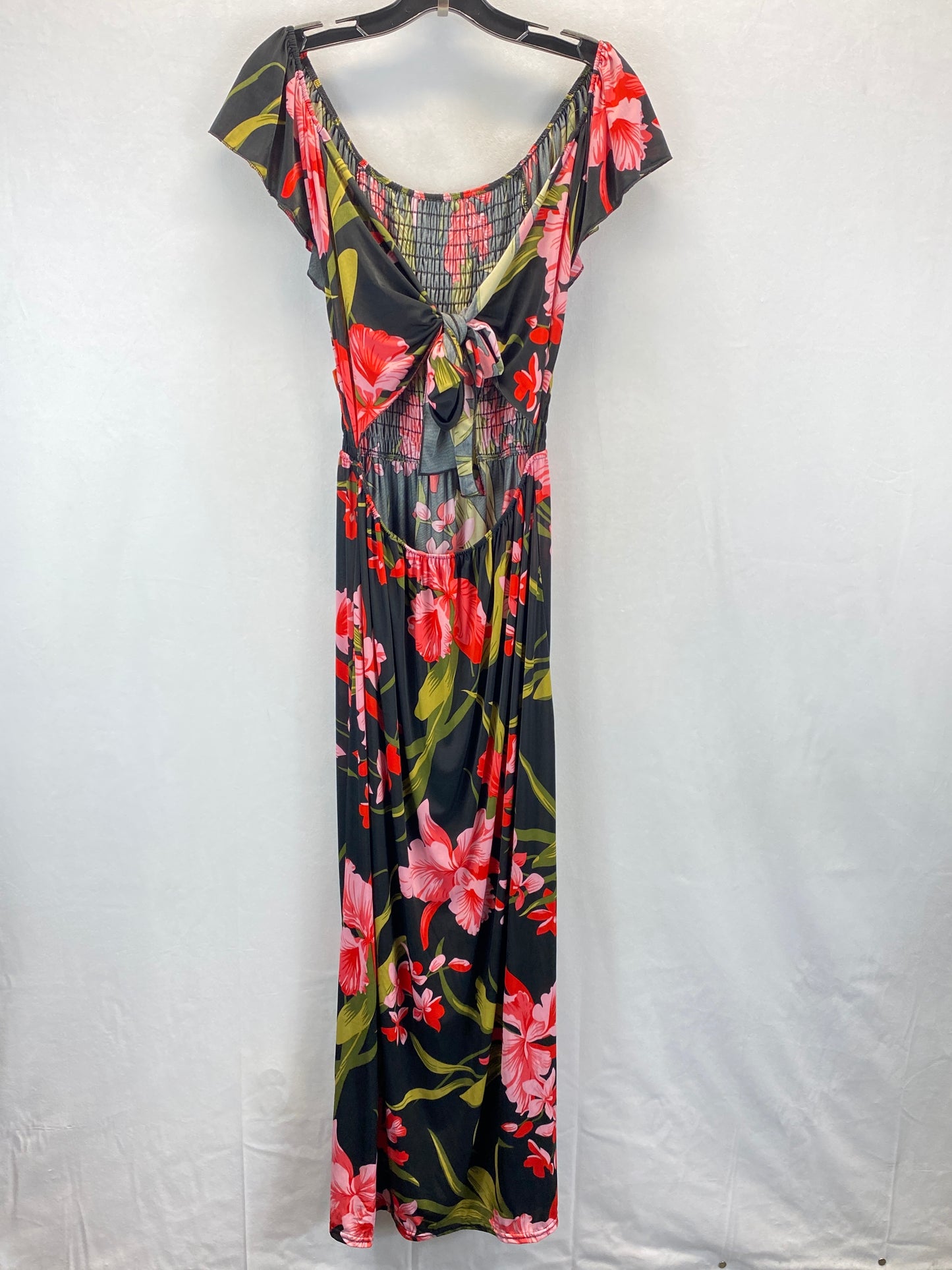 Floral Print Dress Casual Midi Clothes Mentor, Size L