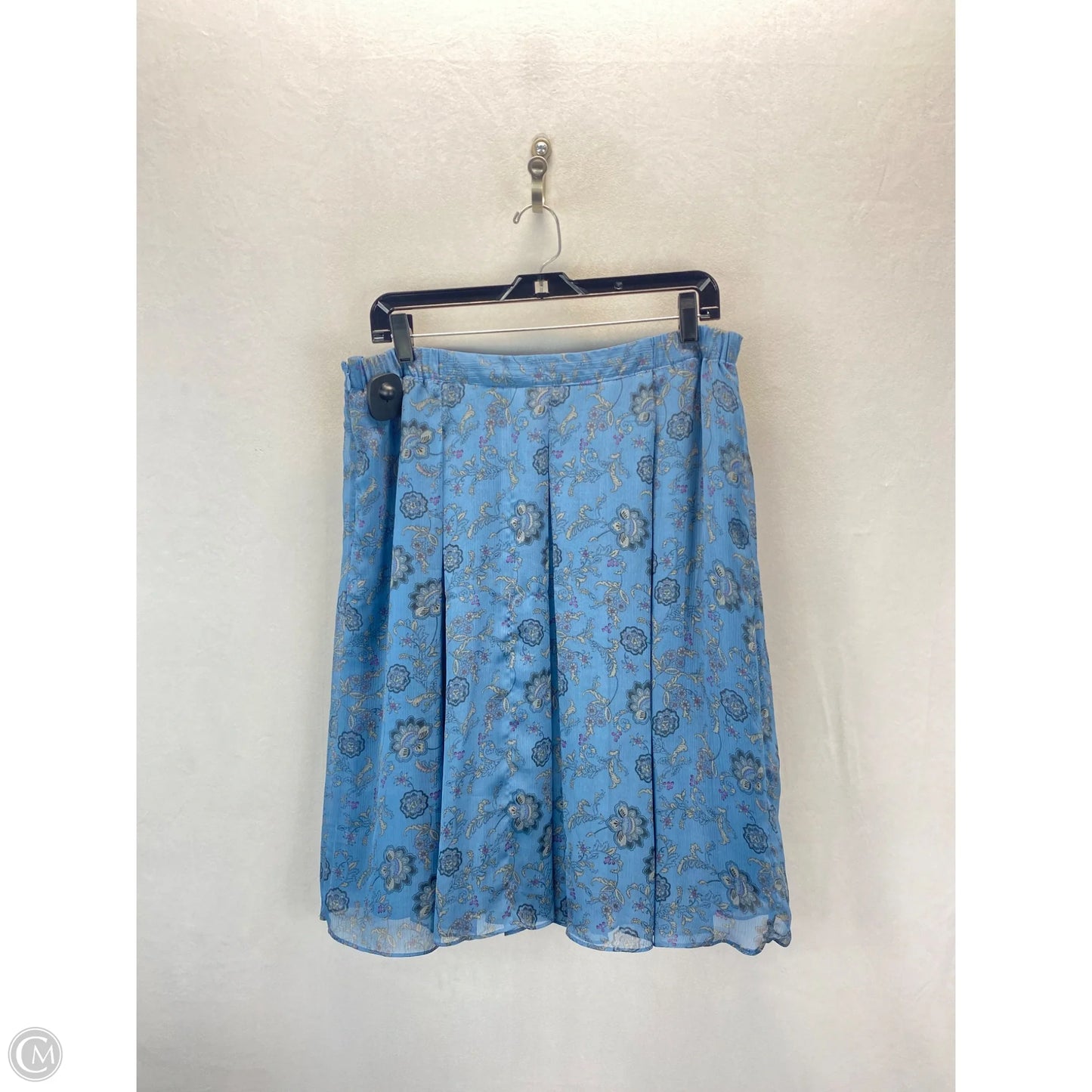 Skirt Midi By Jaclyn Smith In Blue & Grey, Size: L