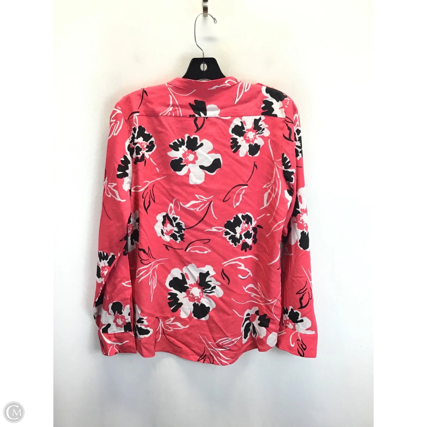 Top Long Sleeve By Calvin Klein In Floral Print, Size: S