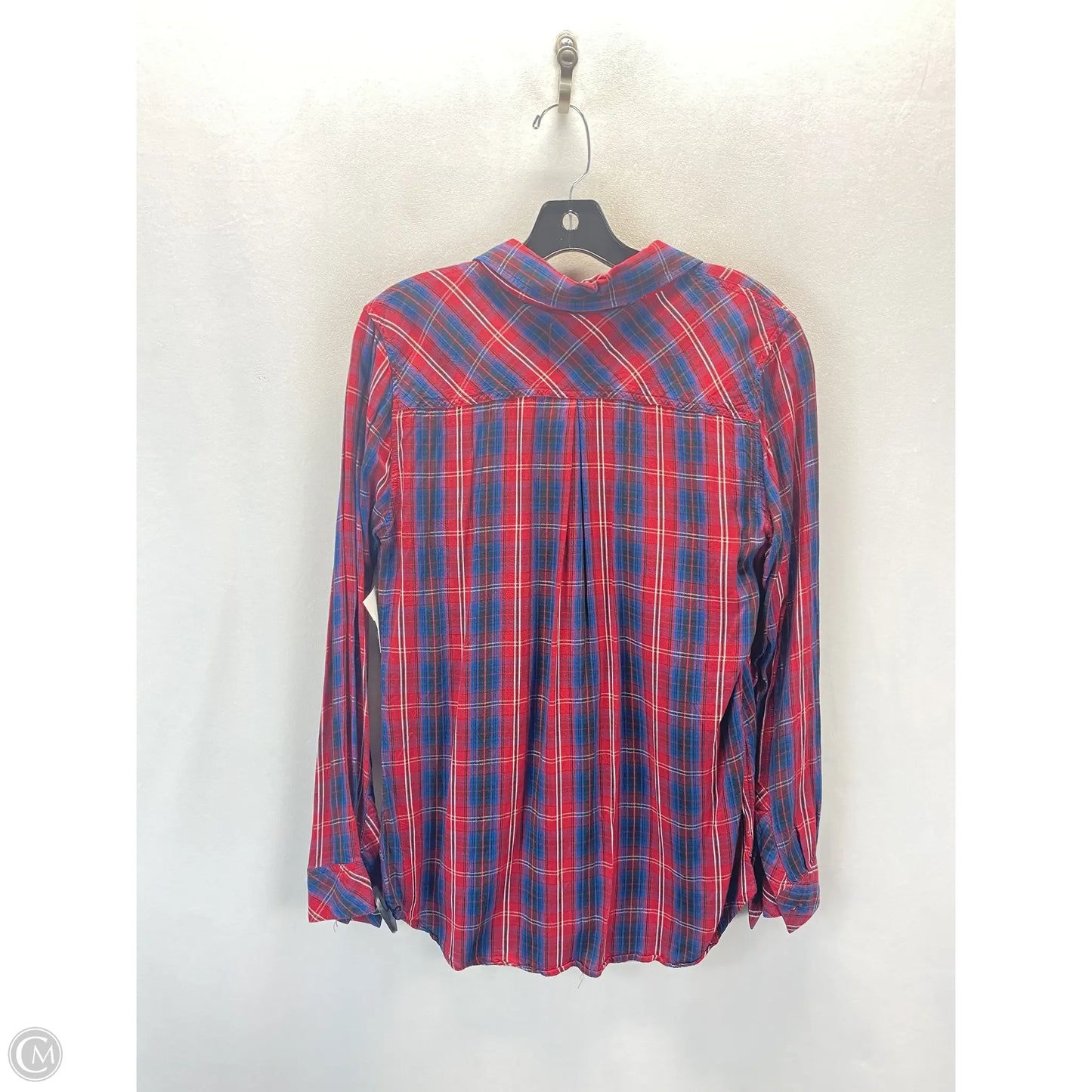 Top Long Sleeve By Rails In Plaid Pattern, Size: M