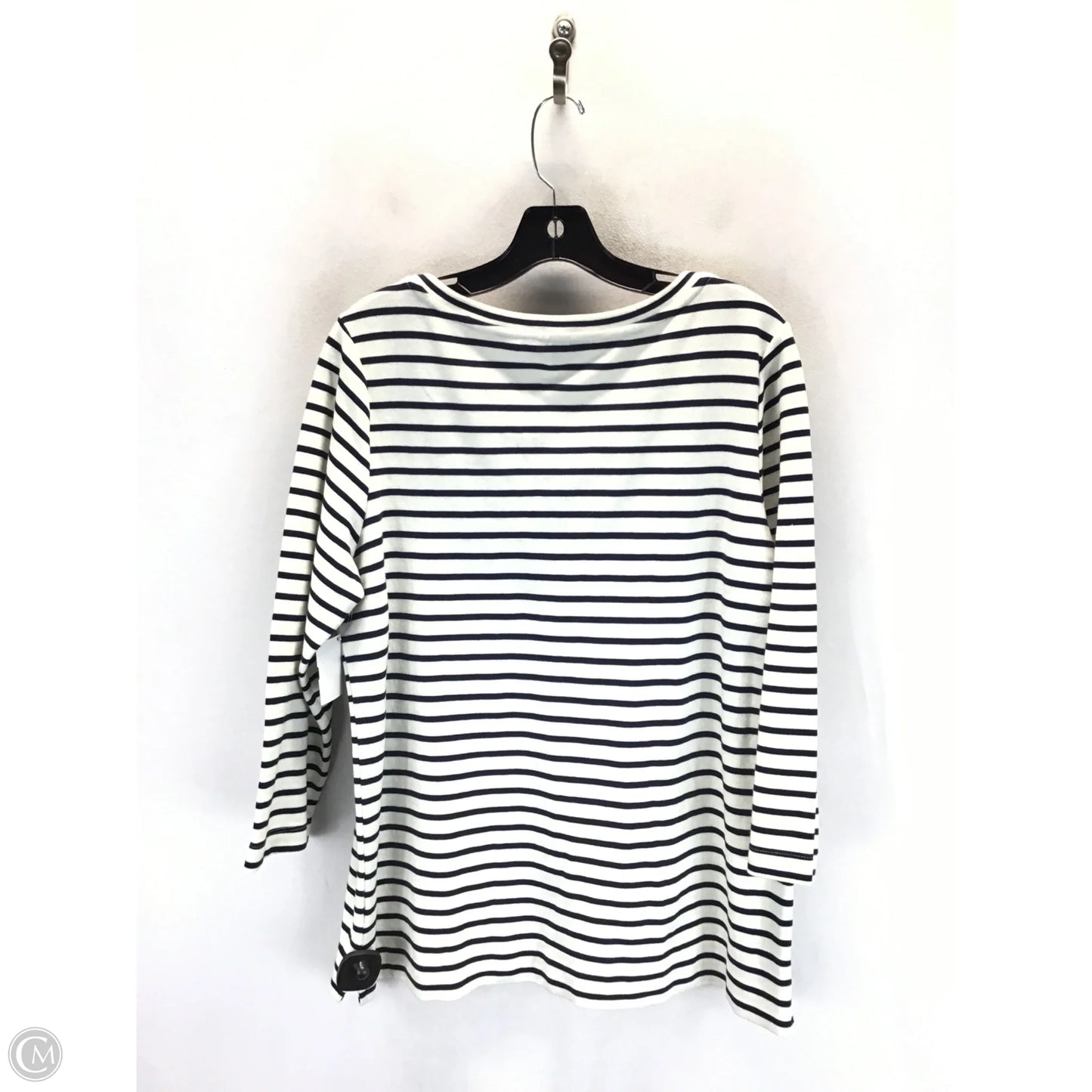 Sweater By Lands End In Blue & White, Size: L