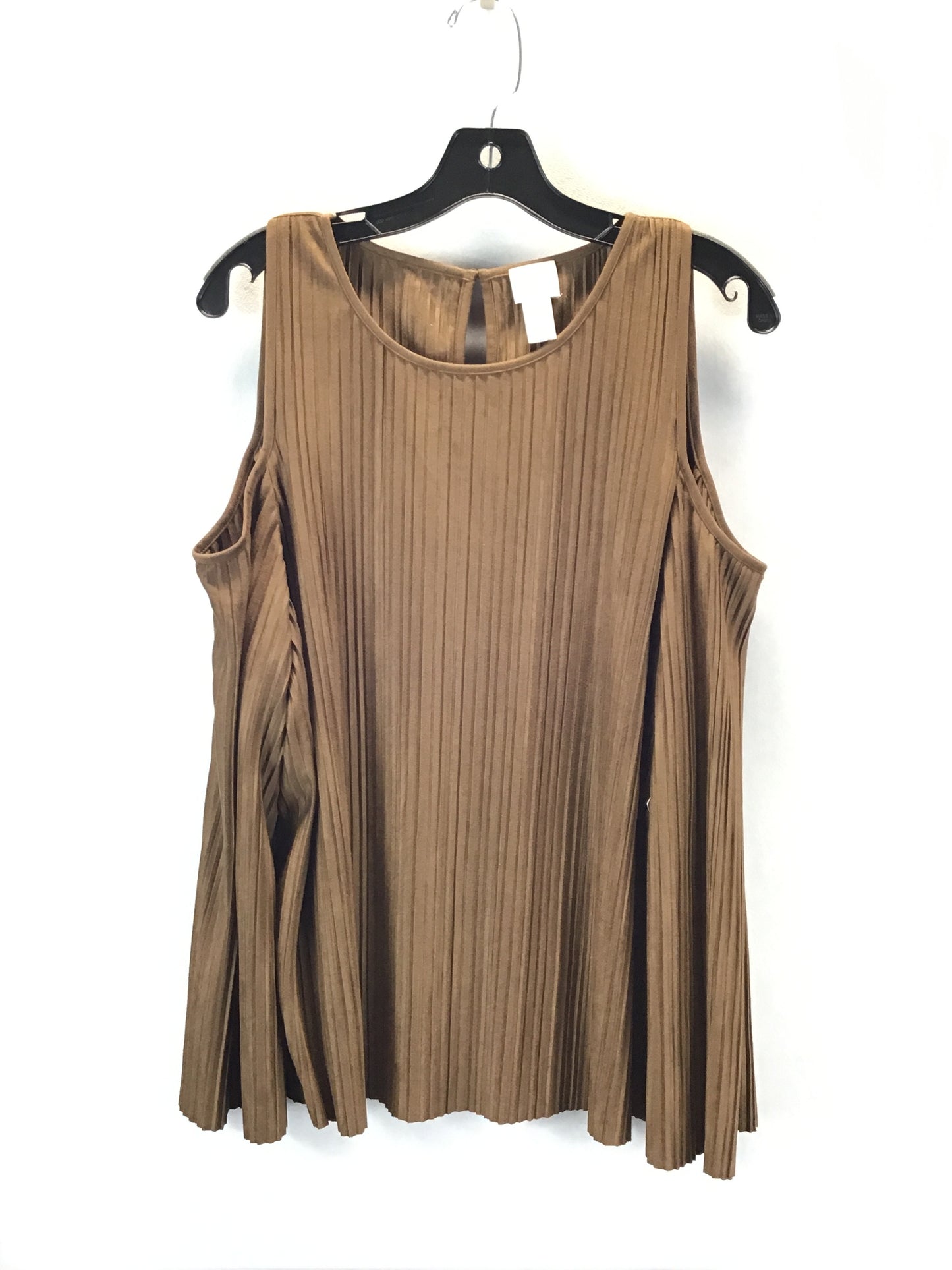 Top Long Sleeve By Chicos In Brown, Size: Xl