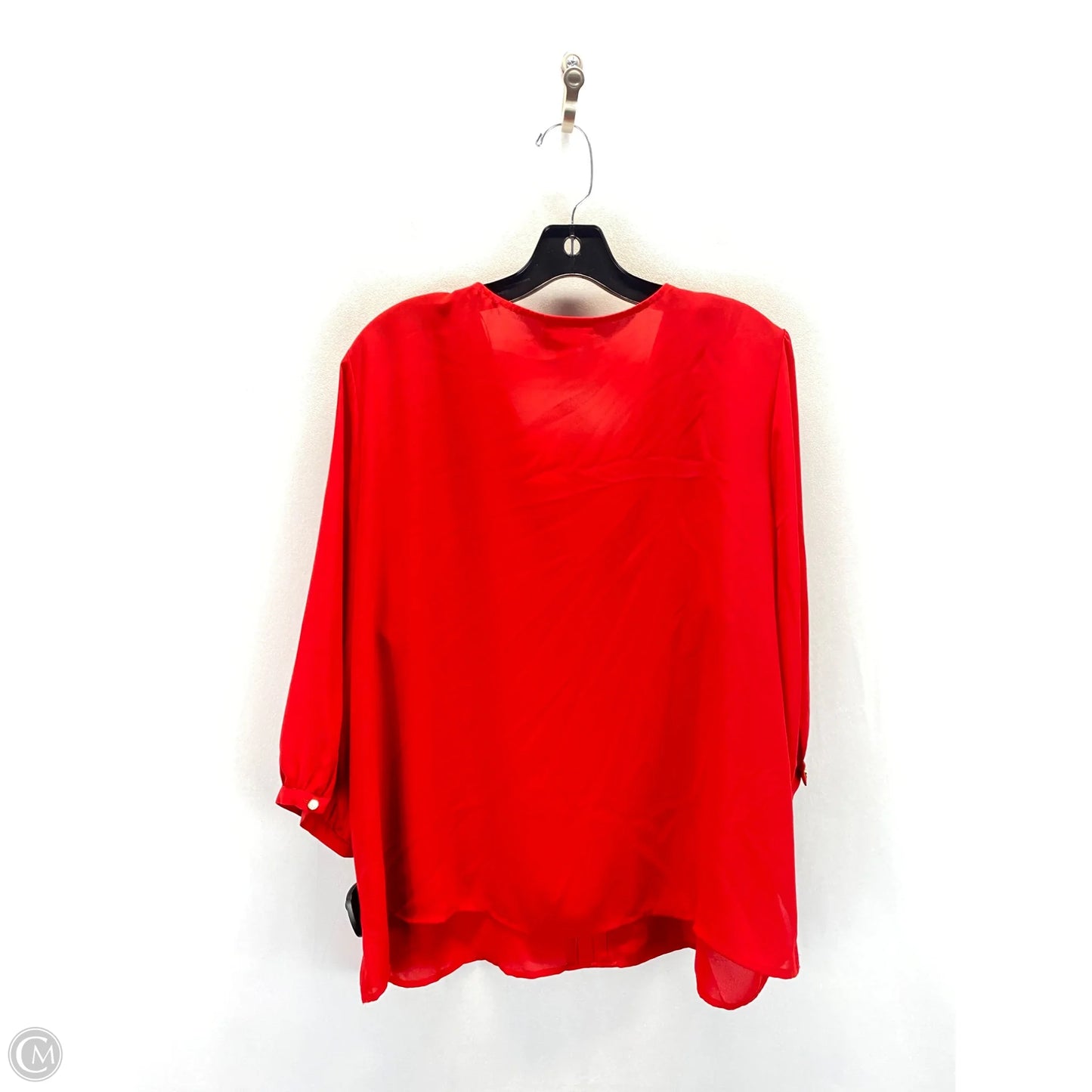 Blouse 3/4 Sleeve By Liz Claiborne In Red, Size: Xl