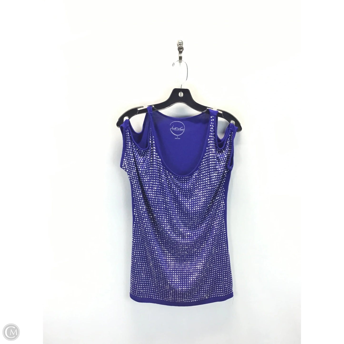 Top Sleeveless By Inc In Blue & Silver, Size: S