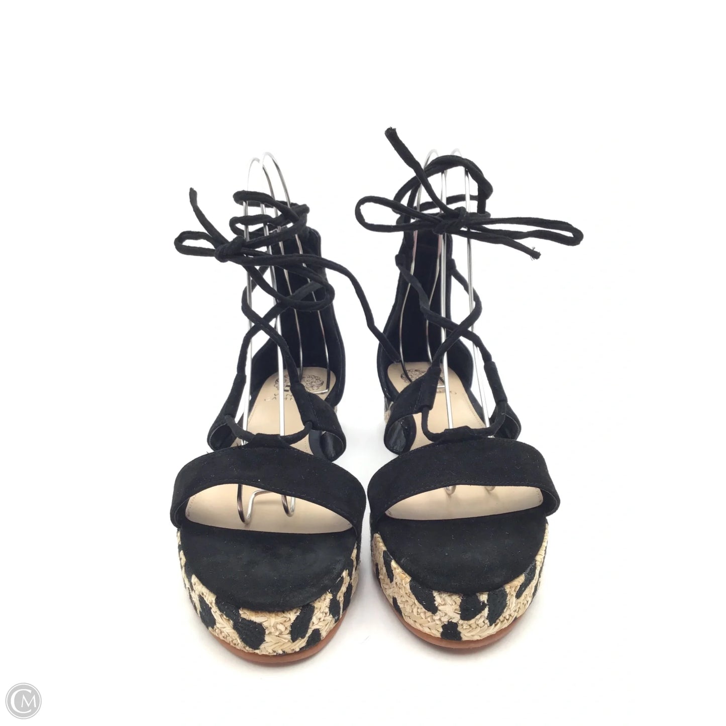Sandals Heels Platform By Vince Camuto In Black & Tan, Size: 10