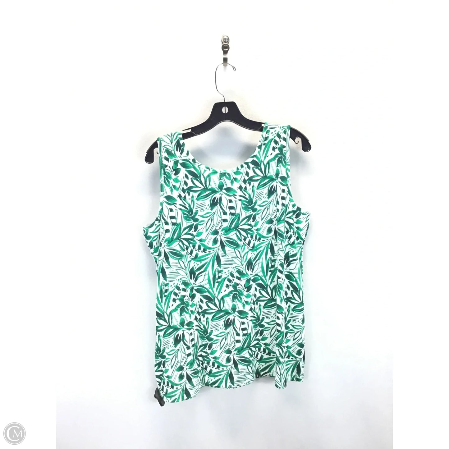 Tank Top By Lands End In Green & White, Size: Xl