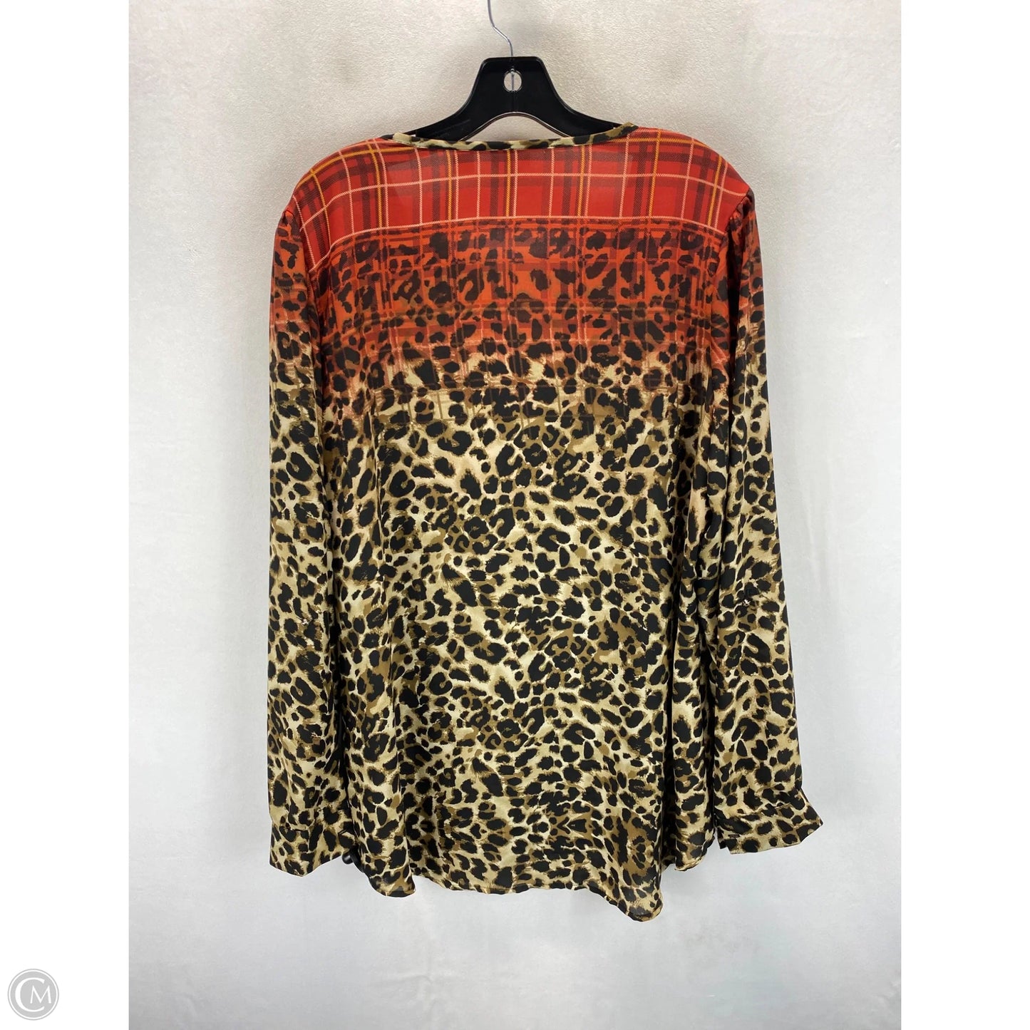 Tunic Long Sleeve By Cato In Animal Print, Size: Xl