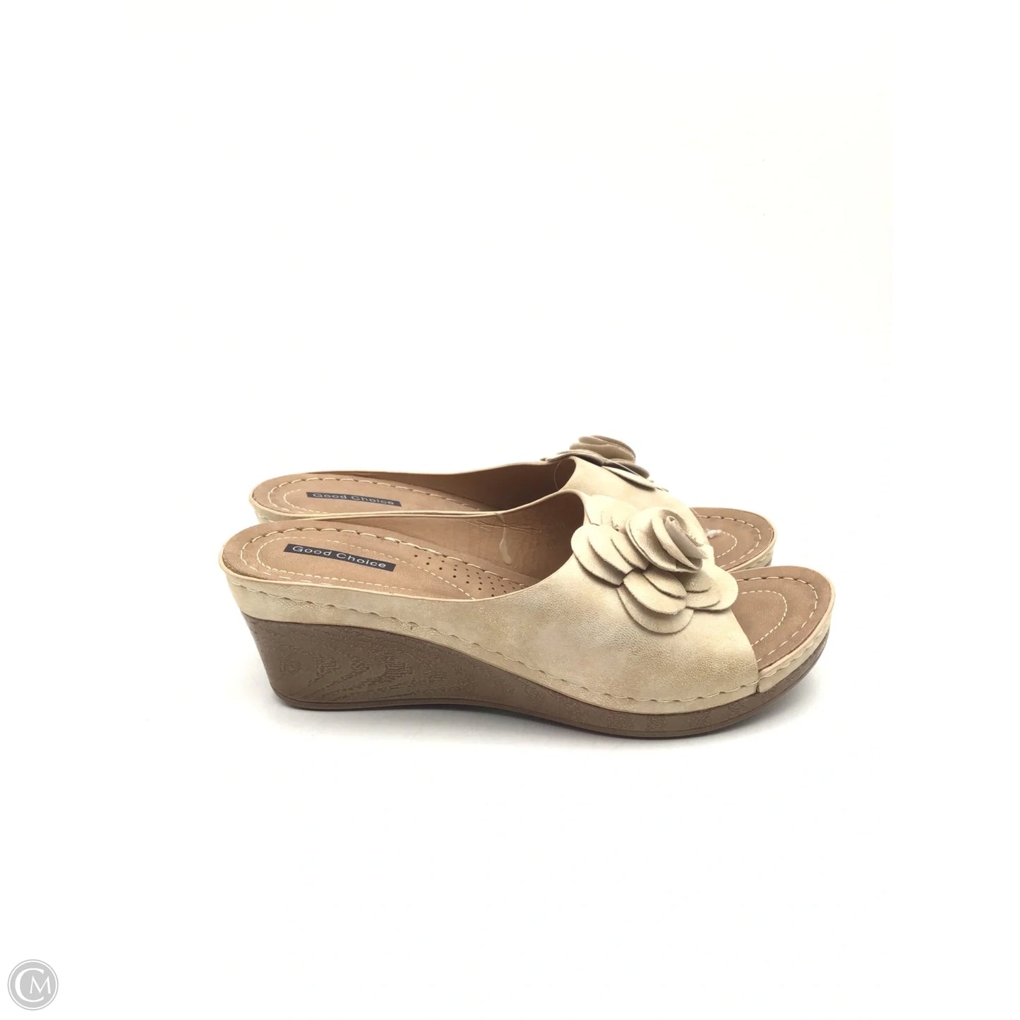 Sandals Heels Wedge By Clothes Mentor In Black, Size: 9.5