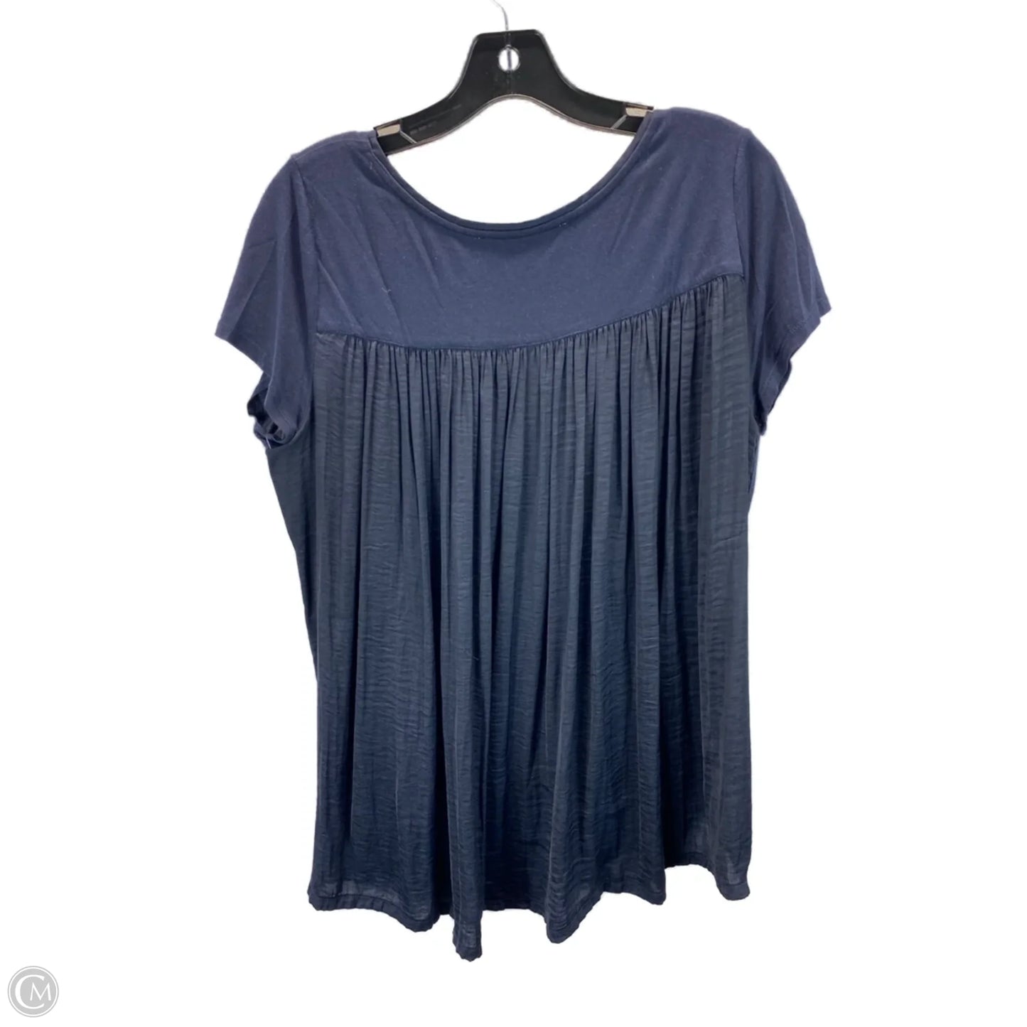 Top Short Sleeve By Loft In Navy, Size: M