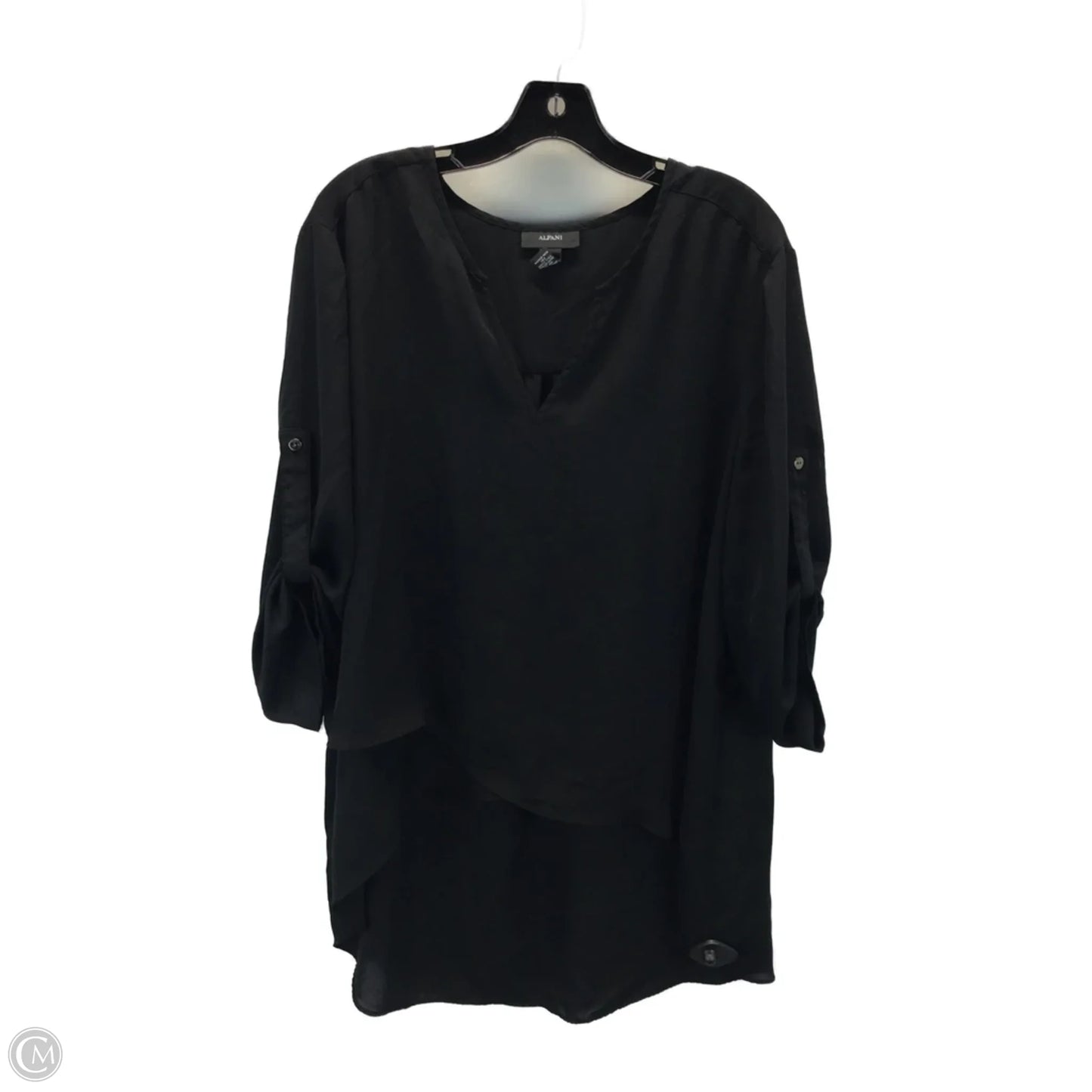 Top 3/4 Sleeve By Alfani In Black, Size: 18