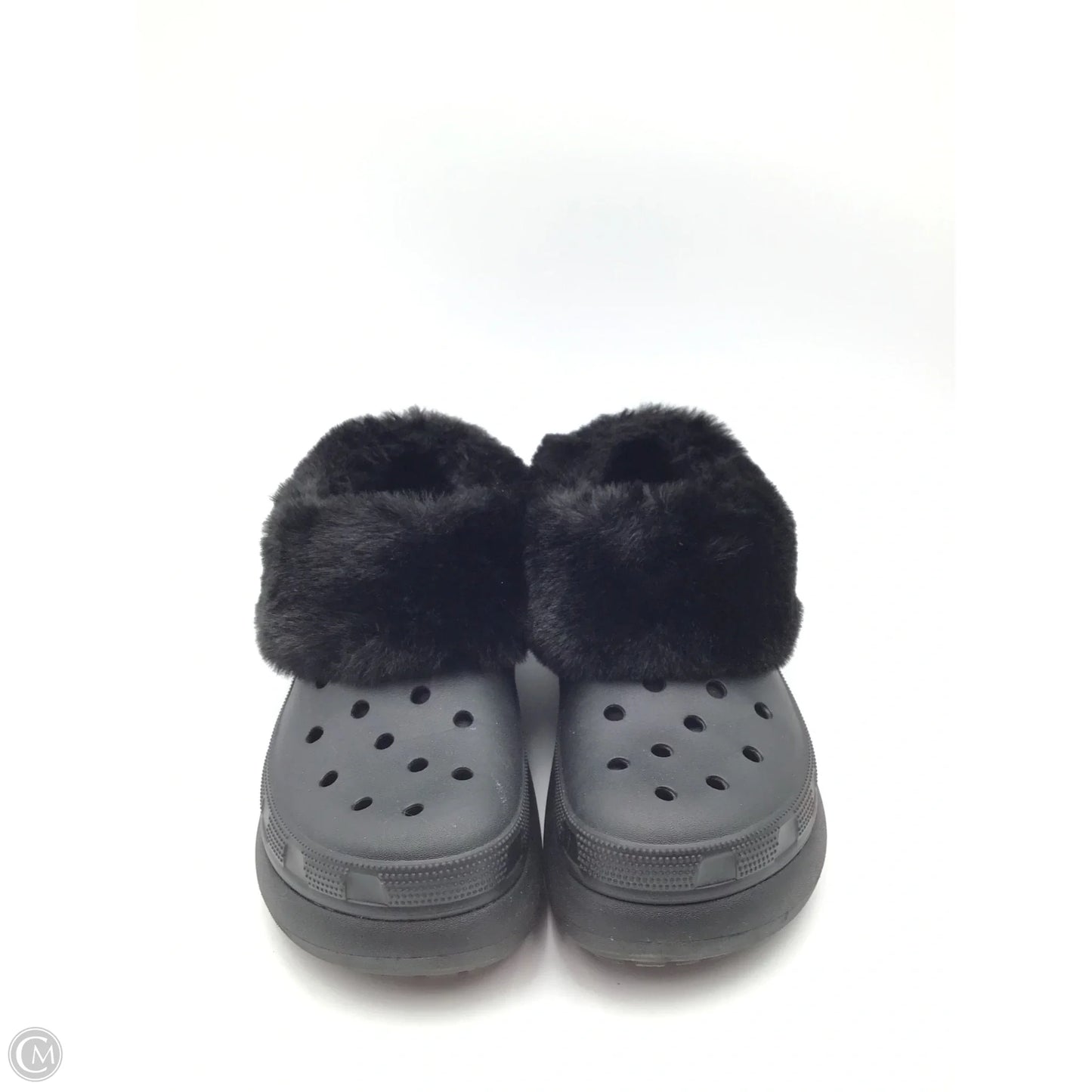 Shoes Heels Wedge By Crocs In Black, Size: 10