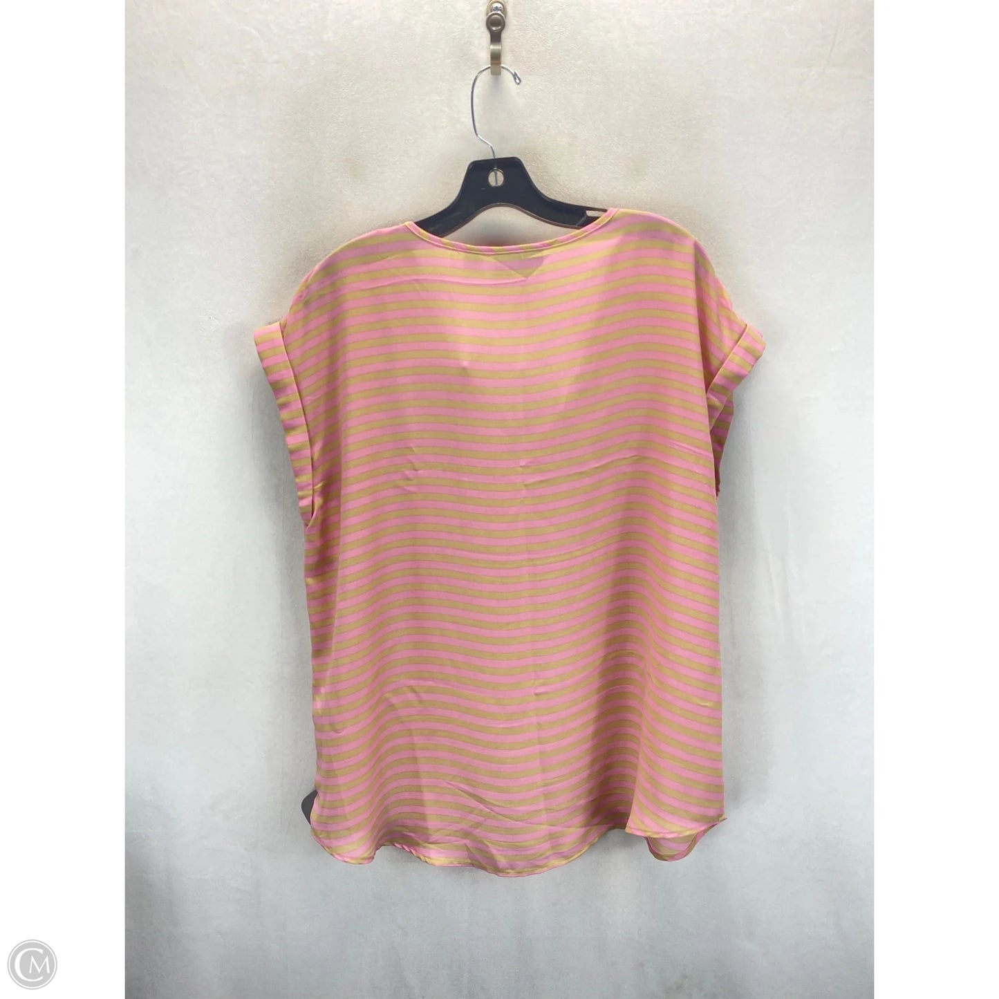Top Short Sleeve By New York And Co In Pink & Tan, Size: Xl