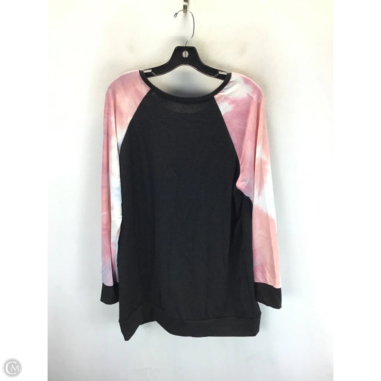 Sweater By Heartloom In Black & Pink, Size: 2x