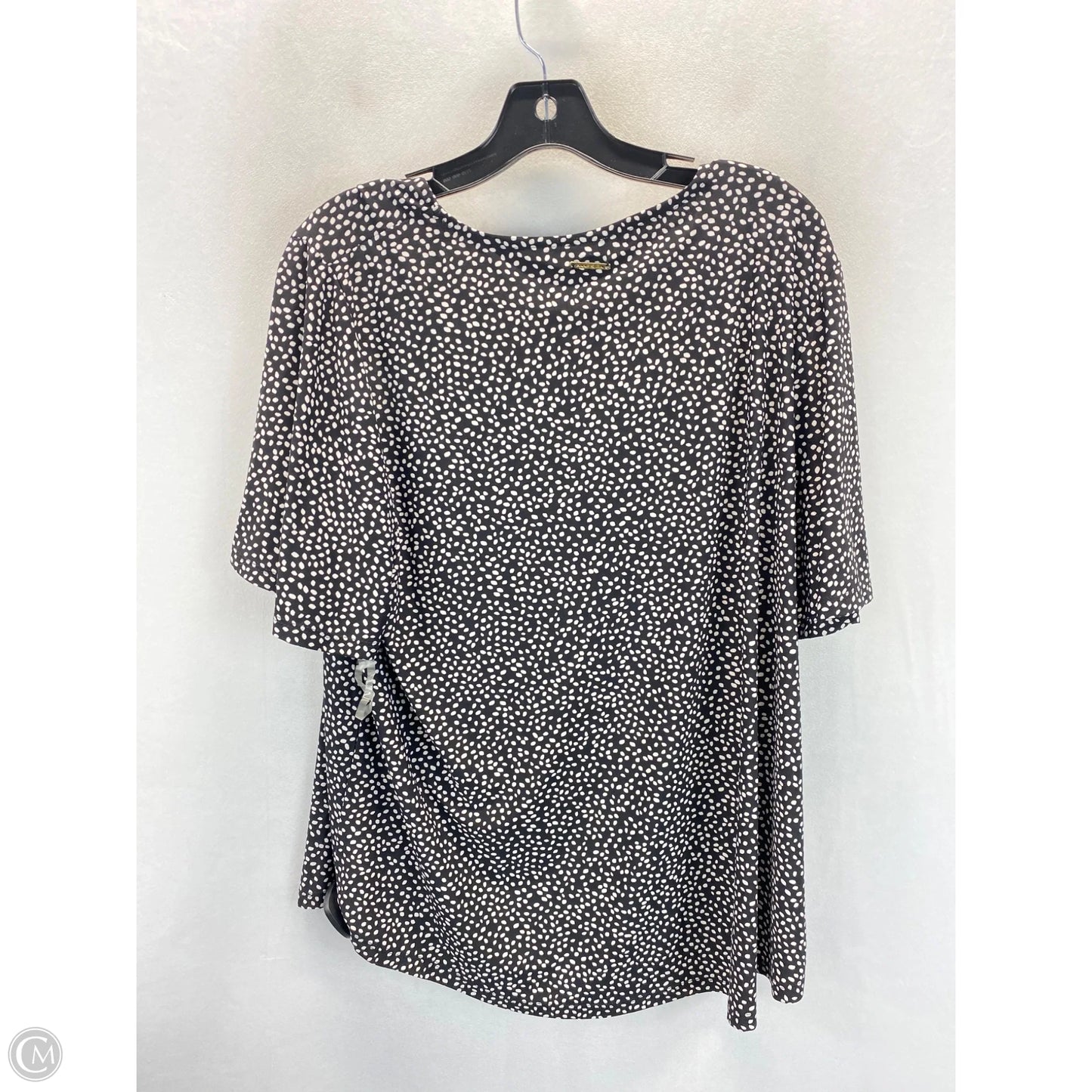 Top Short Sleeve By Anne Klein In Black & Cream, Size: 1x