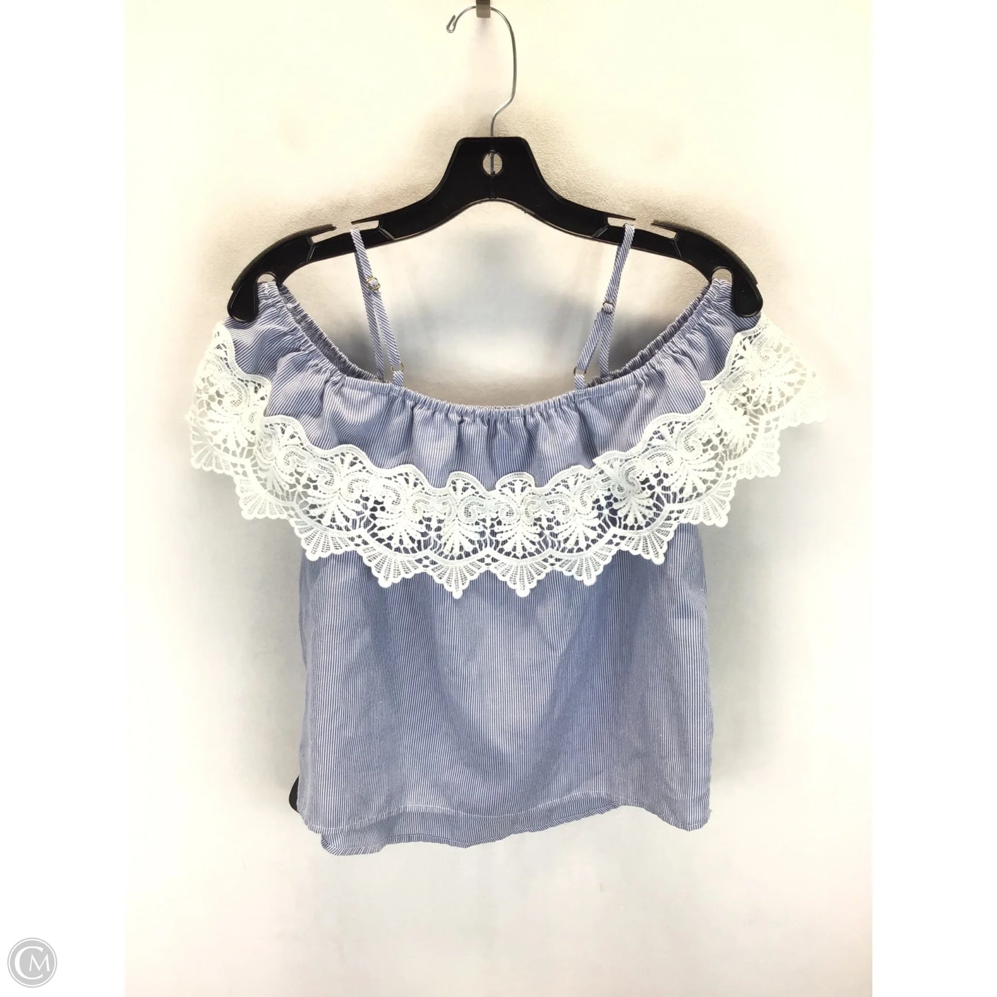 Top Sleeveless By Iris In Blue & White, Size: S