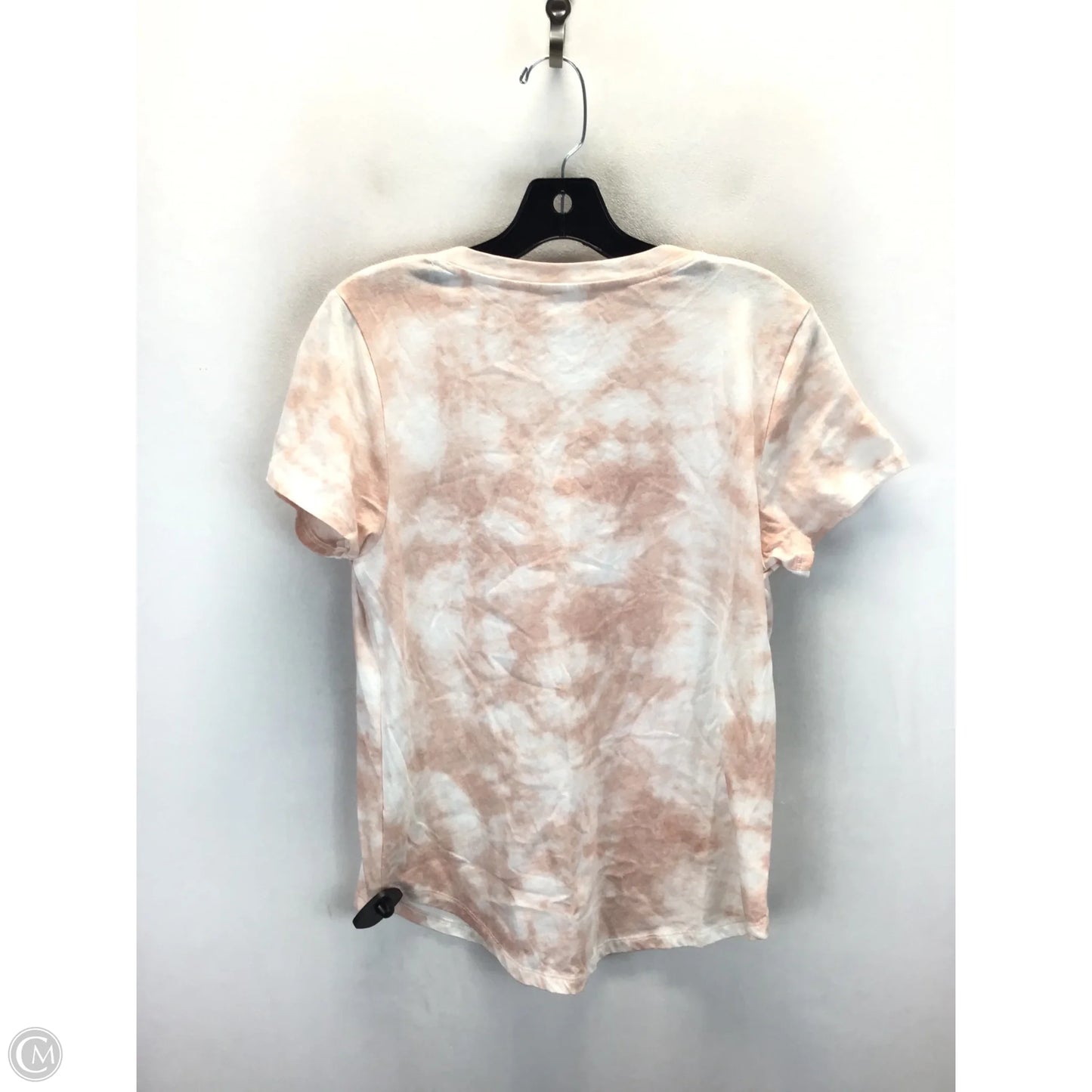 Top Short Sleeve By Old Navy In Pink & White, Size: M