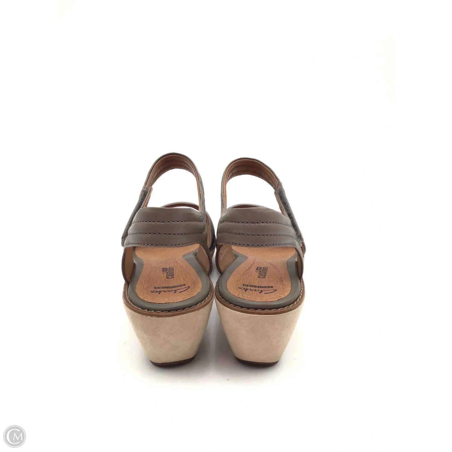 Sandals Heels Wedge By Clarks In Grey, Size: 10